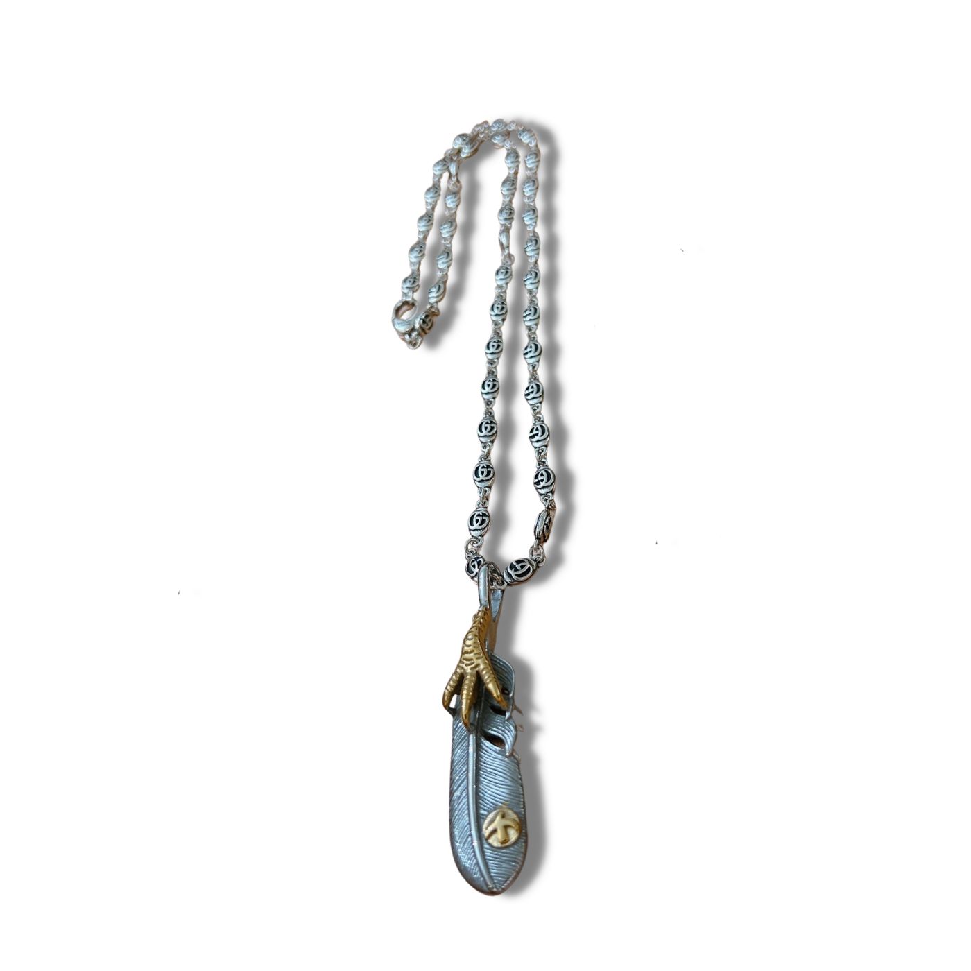 Gucci Takahashi Feather Necklace Silver For Women