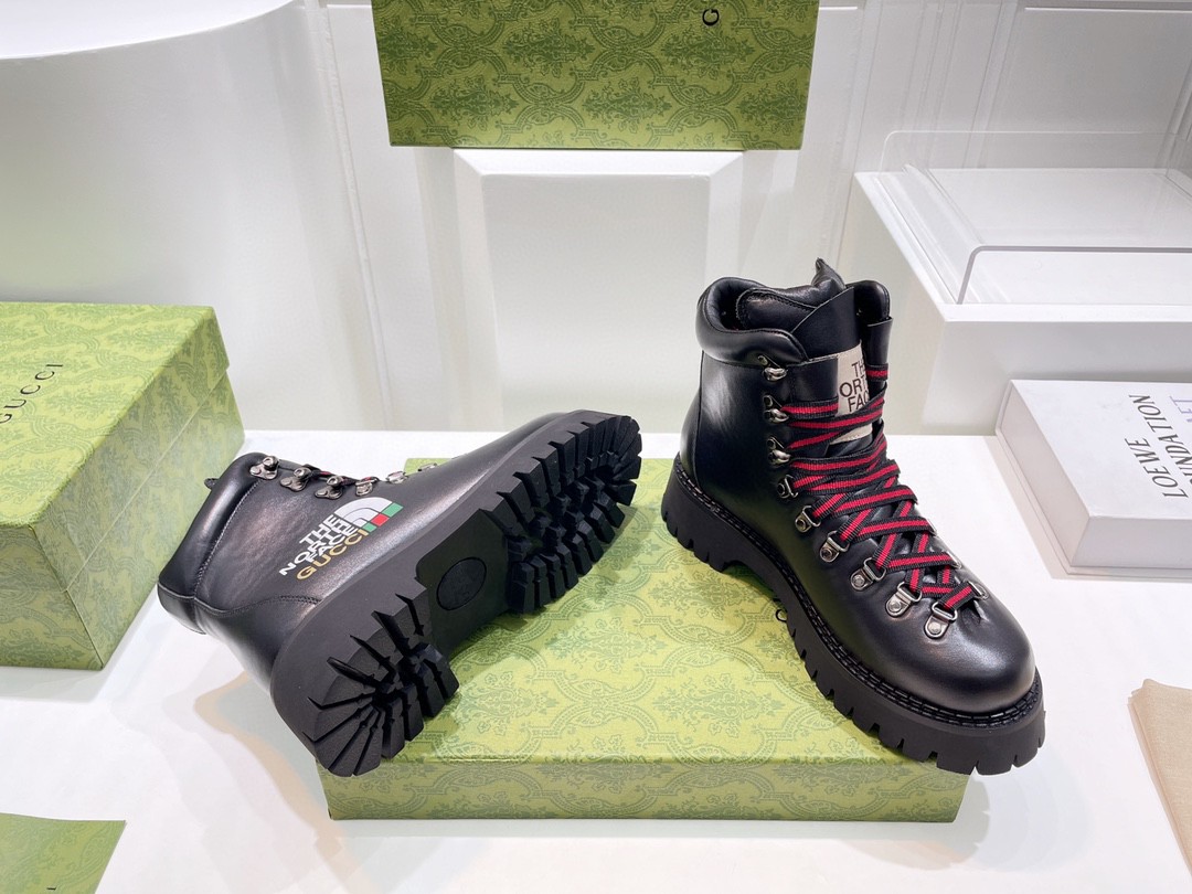 Gucci The North Face x Gucci Ankle Boot Black For Women 655401 17U10 1000