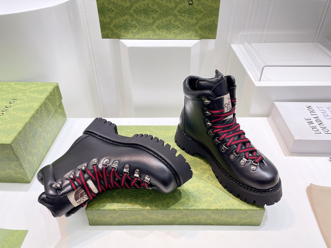 Gucci The North Face x Gucci Ankle Boot Black For Women 655401 17U10 1000