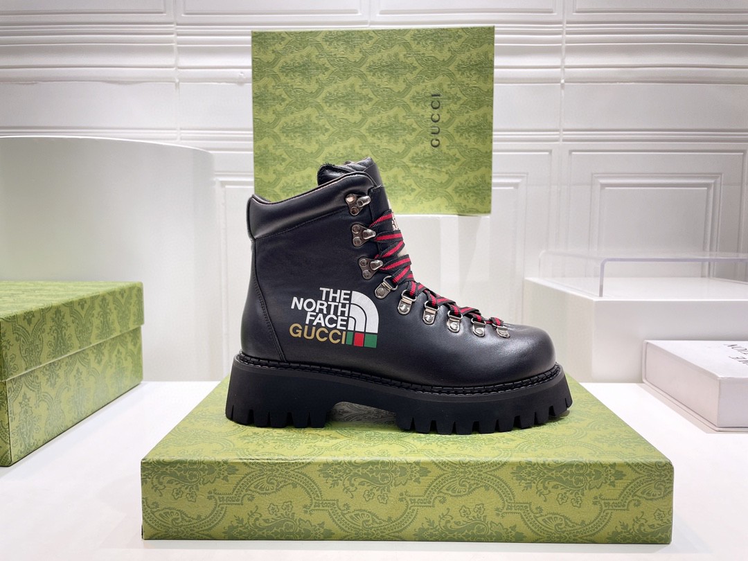 Gucci The North Face x Gucci Ankle Boot Black For Women 655401 17U10 1000