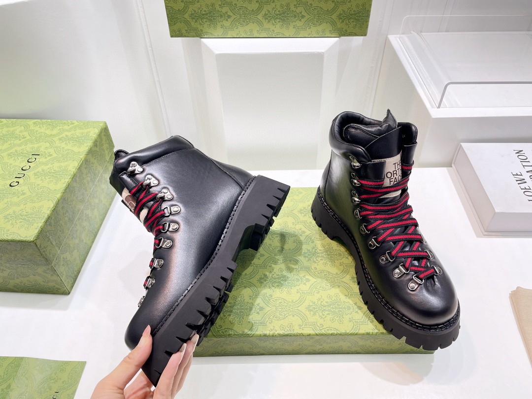 Gucci The North Face x Gucci Ankle Boot Black For Women 655401 17U10 1000