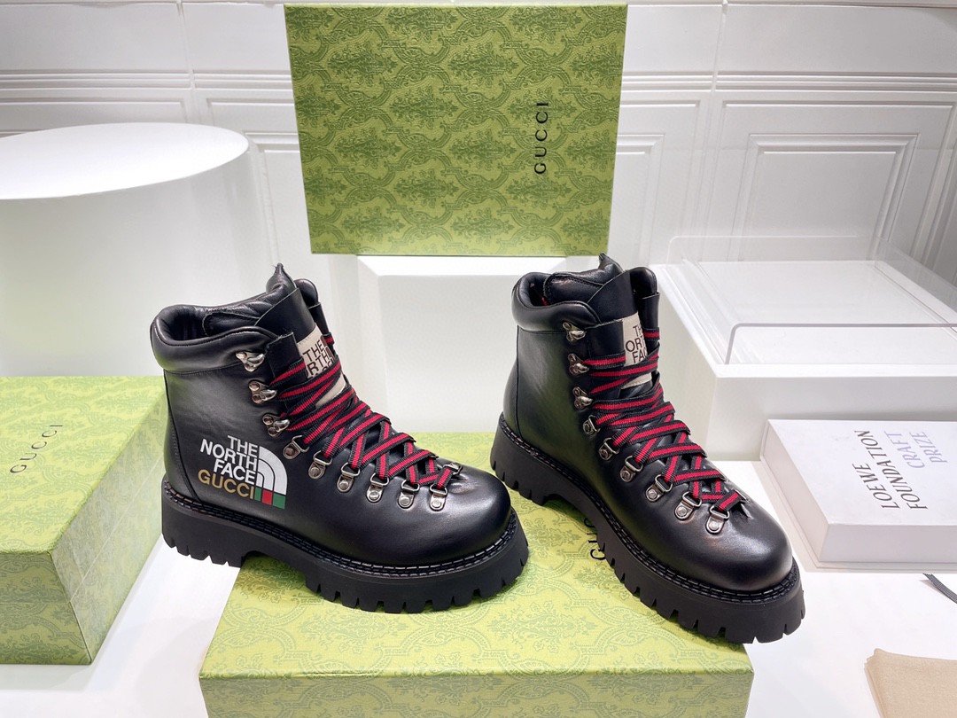 Gucci The North Face x Gucci Ankle Boot Black For Women 655401 17U10 1000