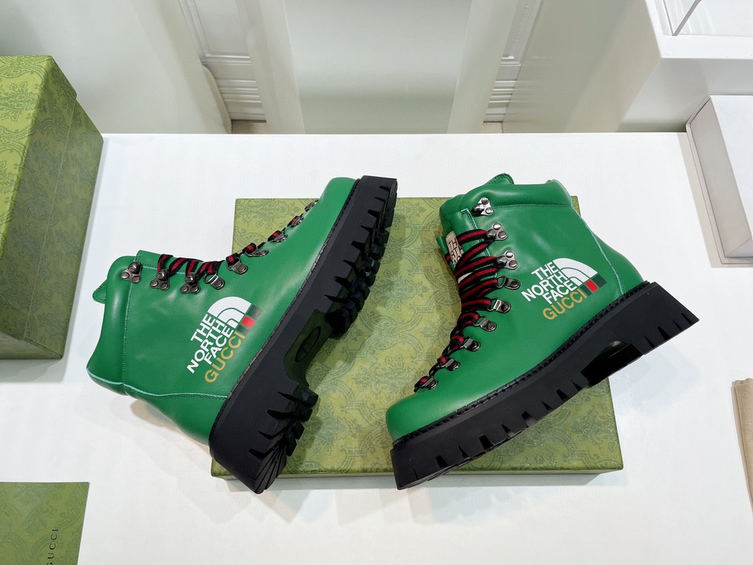 Gucci The North Face x Gucci Boot Green For Women 679913 17U10 3727