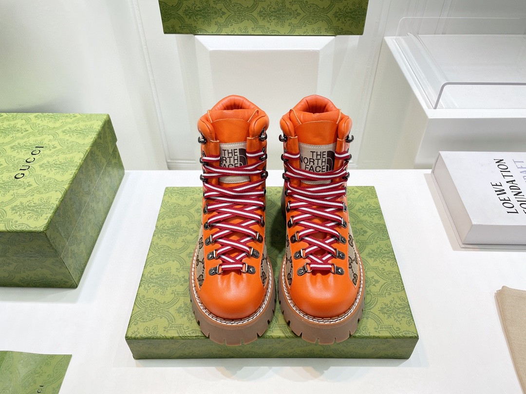 Gucci The North Face x Gucci Boot Orange For Women 679914 18A40 7570