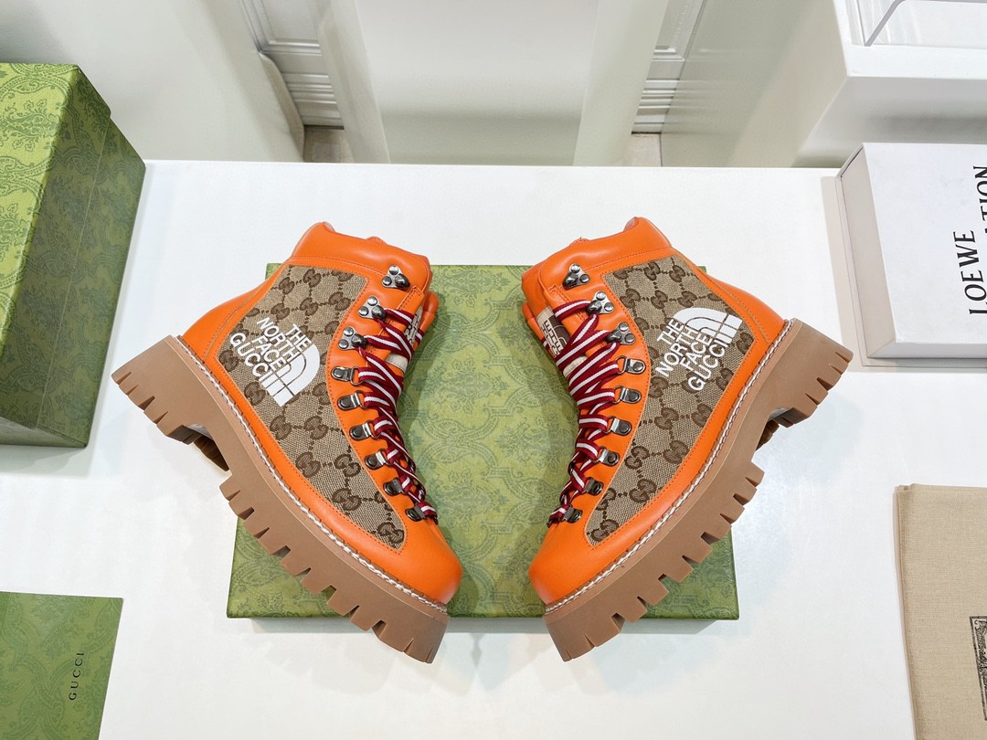 Gucci The North Face x Gucci Boot Orange For Women 679914 18A40 7570