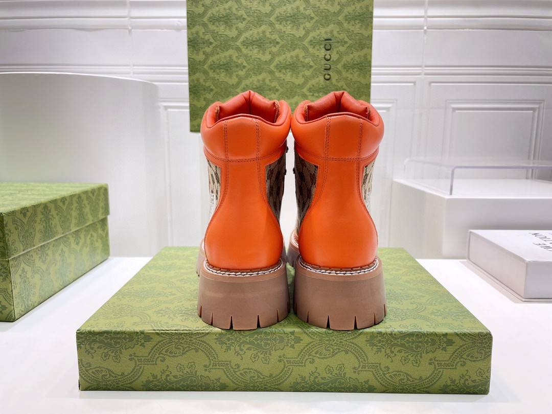 Gucci The North Face x Gucci Boot Orange For Women 679914 18A40 7570