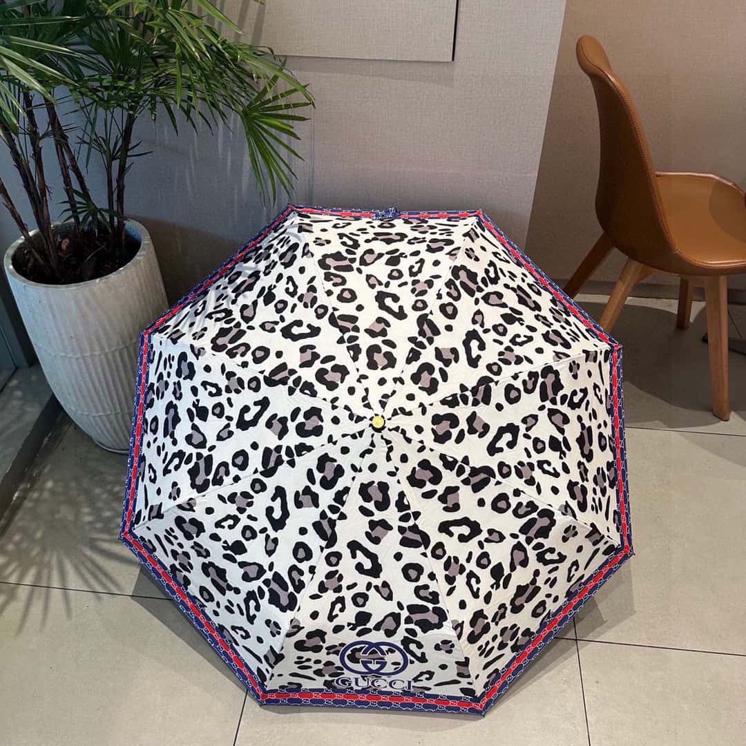 Gucci With Holes Patterns Folding Umbrella White