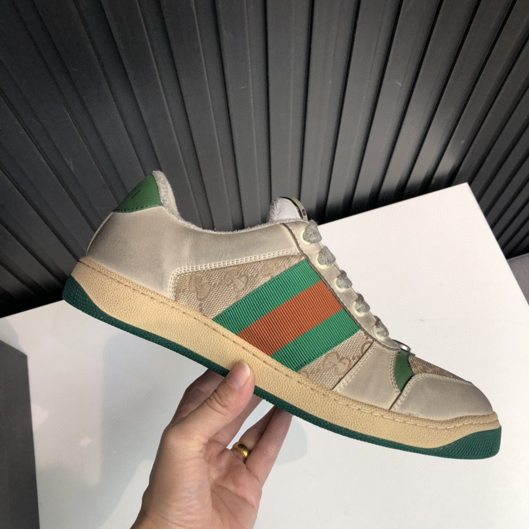 Gucci Women’s  GG Screener Distressed Green Orange For Women 570443 9Y920 9666