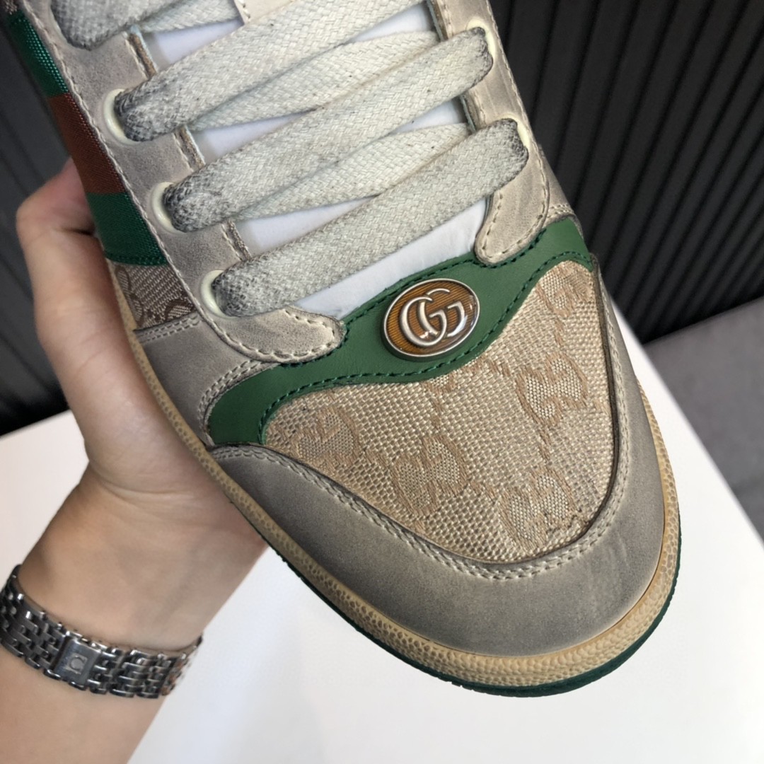 Gucci Women’s  GG Screener Distressed Green Orange For Women 570443 9Y920 9666