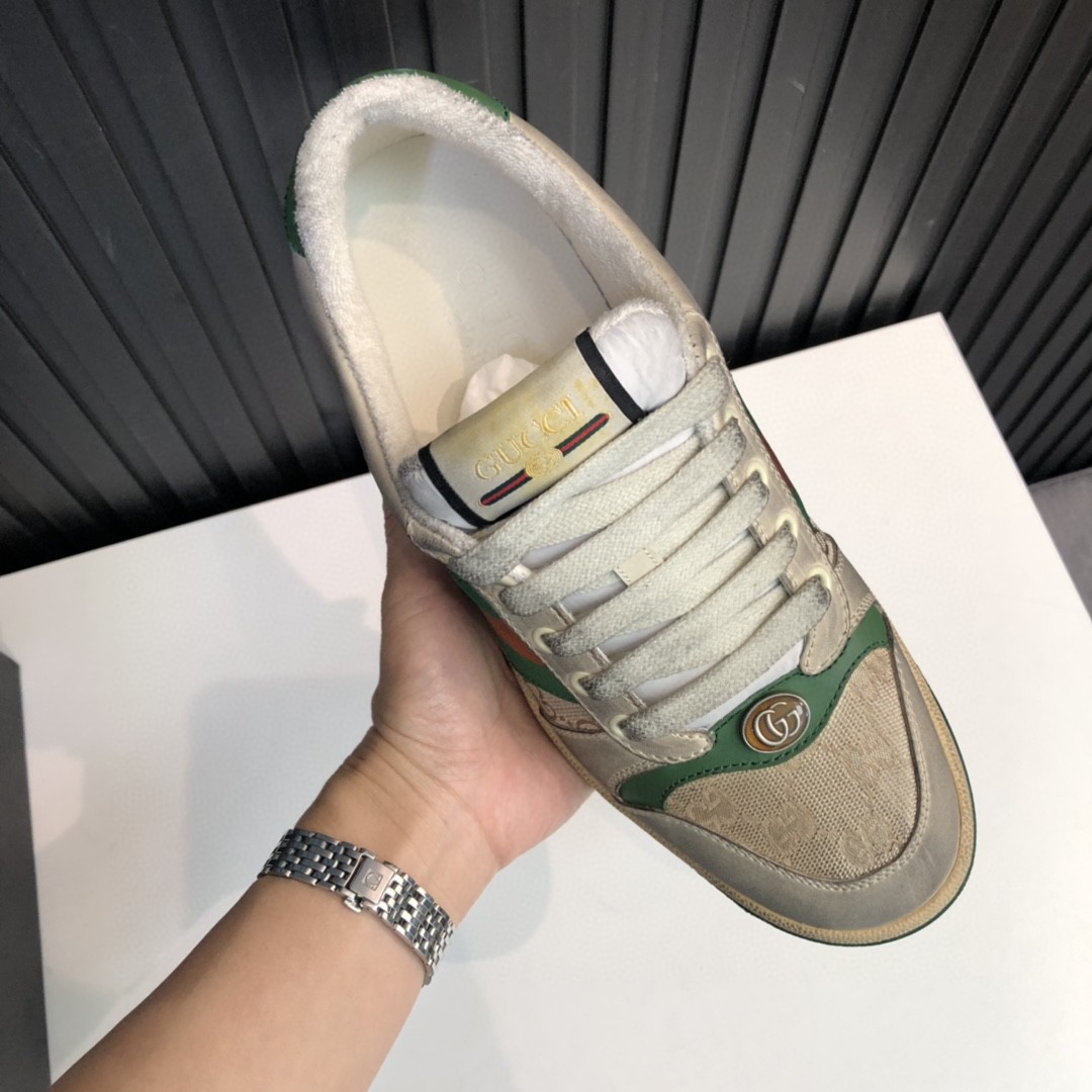 Gucci Women’s  GG Screener Distressed Green Orange For Women 570443 9Y920 9666