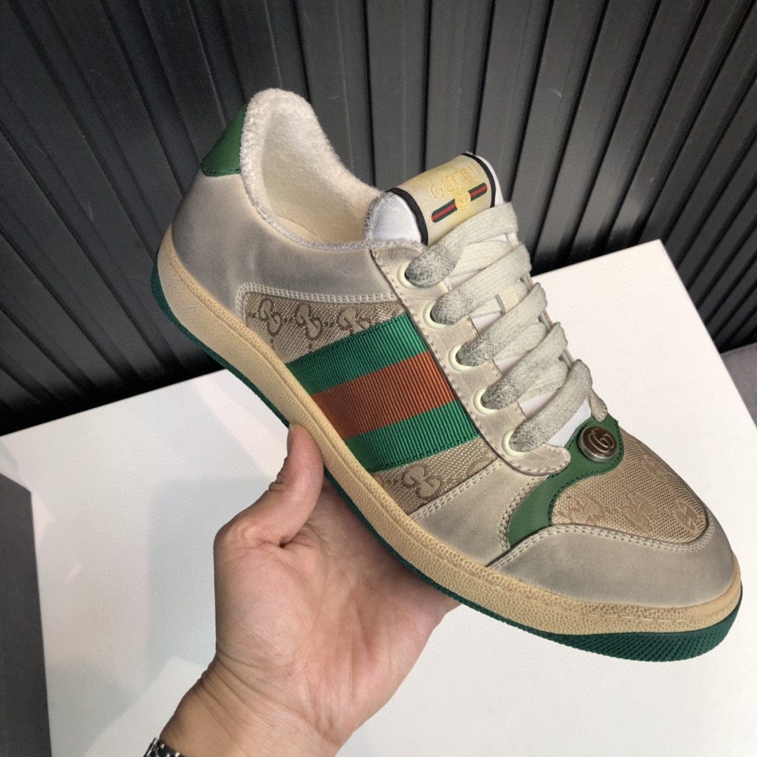 Gucci Women’s  GG Screener Distressed Green Orange For Women 570443 9Y920 9666