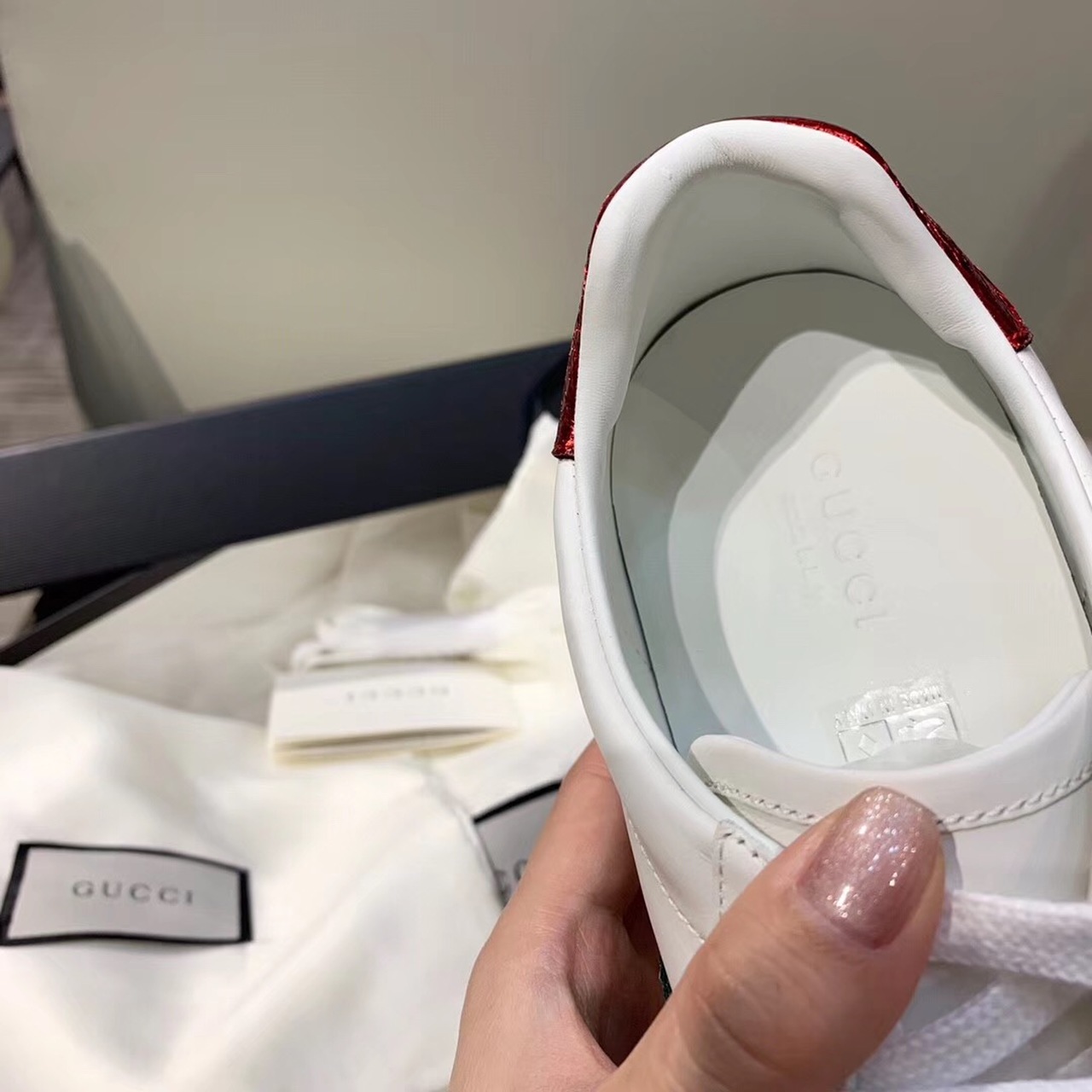 Gucci Women’s Ace Sneaker With Bee White For Women GG 431942 02JP0 9064