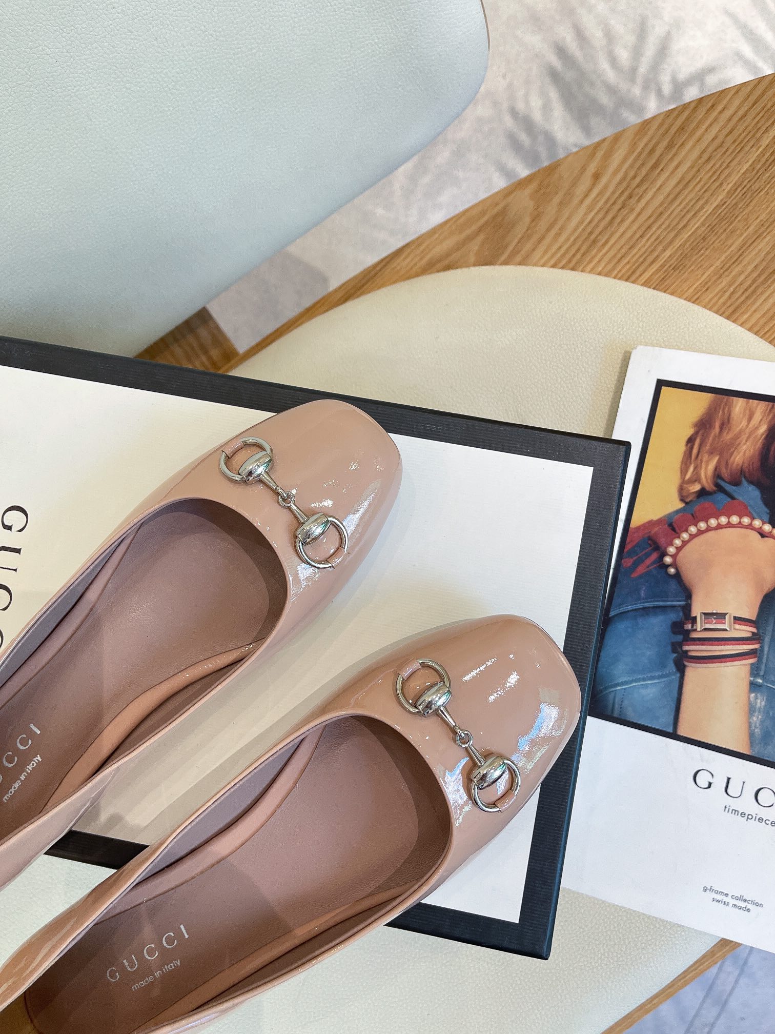 Gucci Women’s Ballet Flat With Horsebit Pink For Women GG