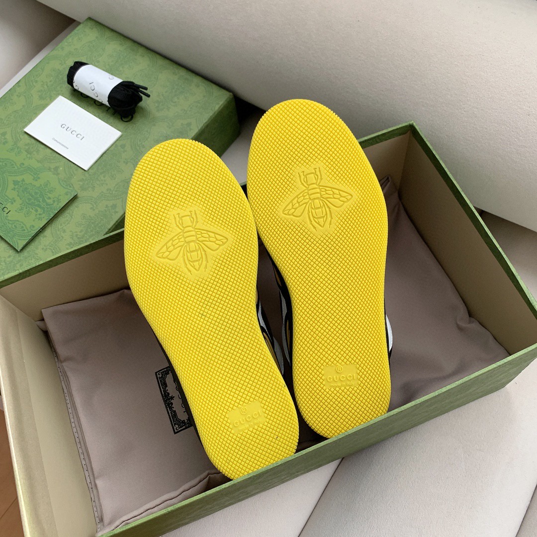 Gucci Women’s Basket Sneaker Black Yellow And White For Women 661308 2SH90 1098