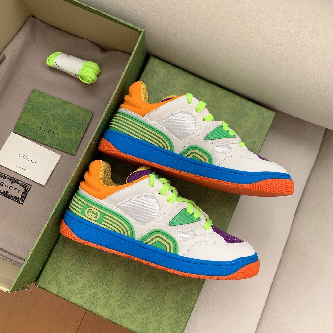 Gucci Women’s Basket Sneaker White Green And Purple For Women 661310 2SH80 9062