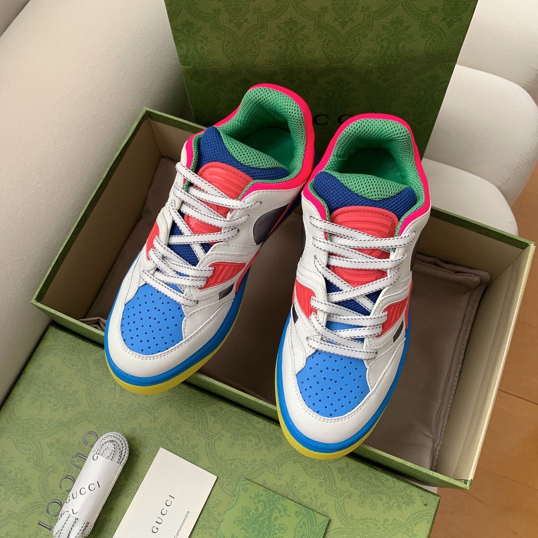 Gucci Women’s Basket Sneaker White Pink And Blue For Women 661311 2SH80 9063