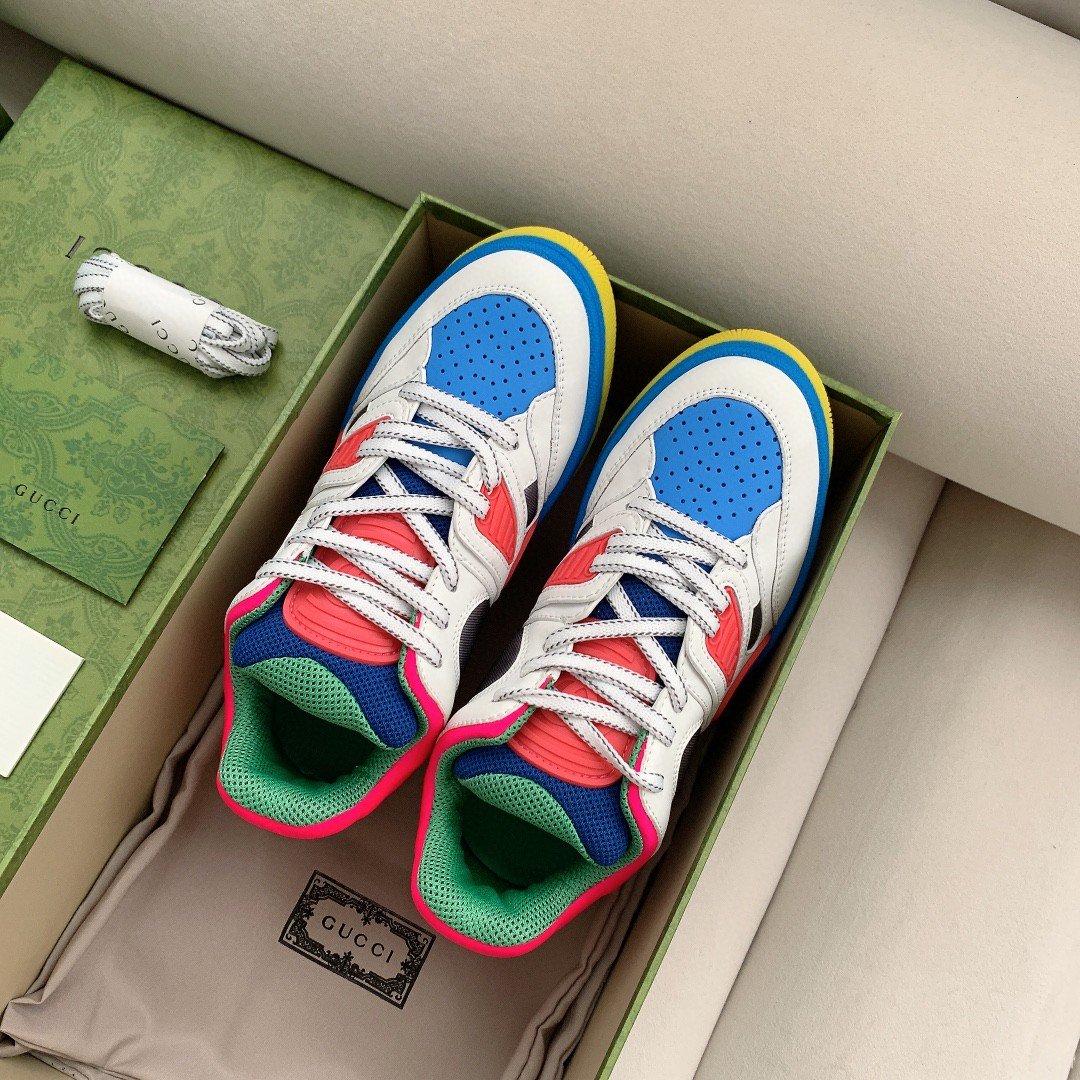 Gucci Women’s Basket Sneaker White Pink And Blue For Women 661311 2SH80 9063