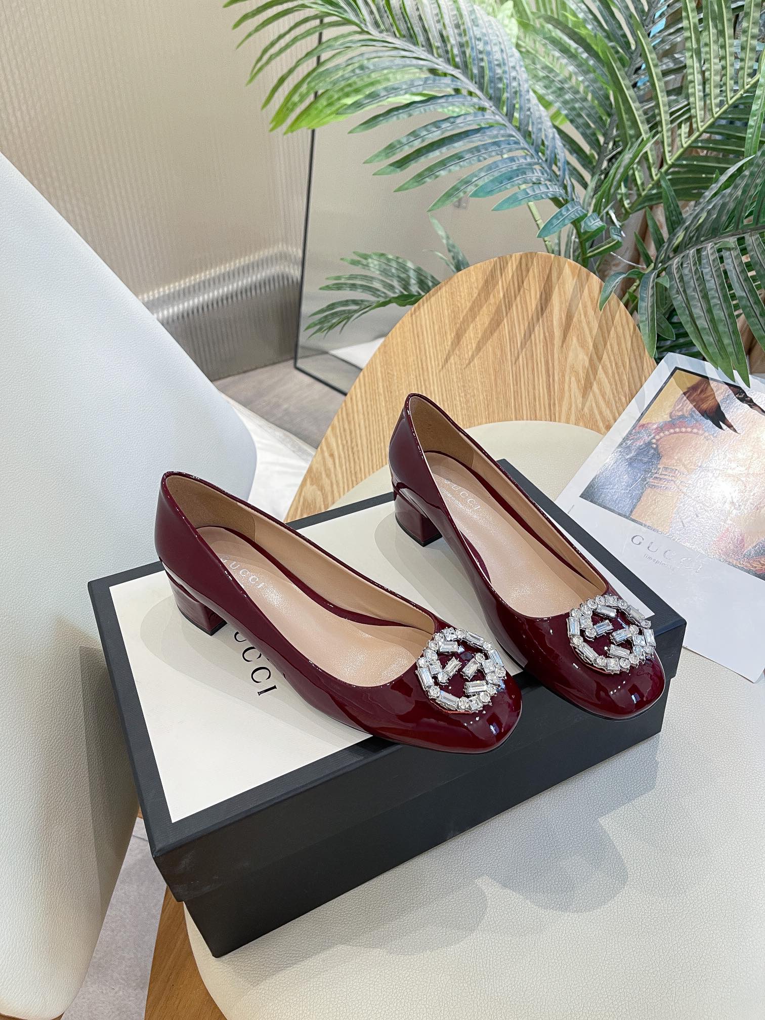 Gucci Women’s Blondie Mid-Heel Pump Red For Women GG
