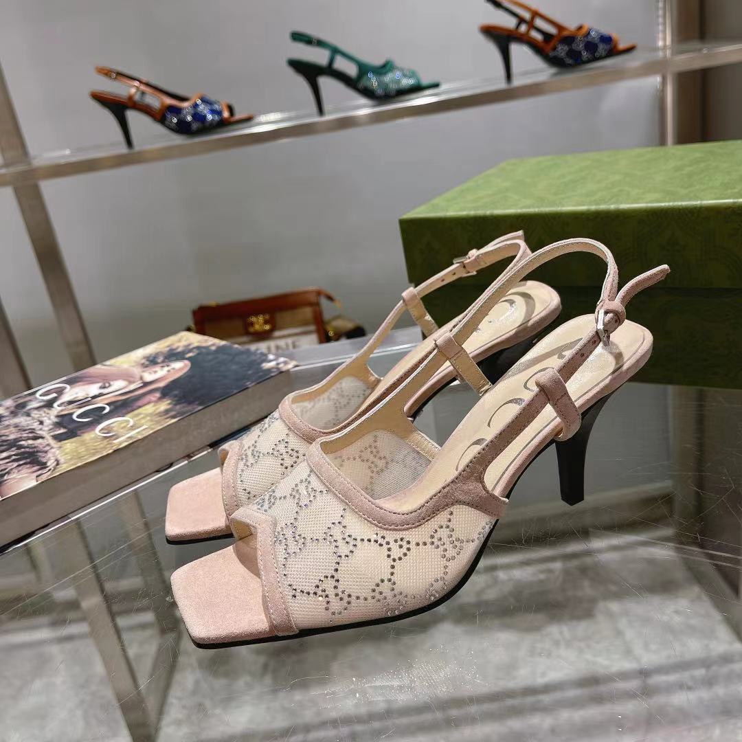 Gucci Women’s GG Slingback Mid-Heel Pump Beige For Women GG