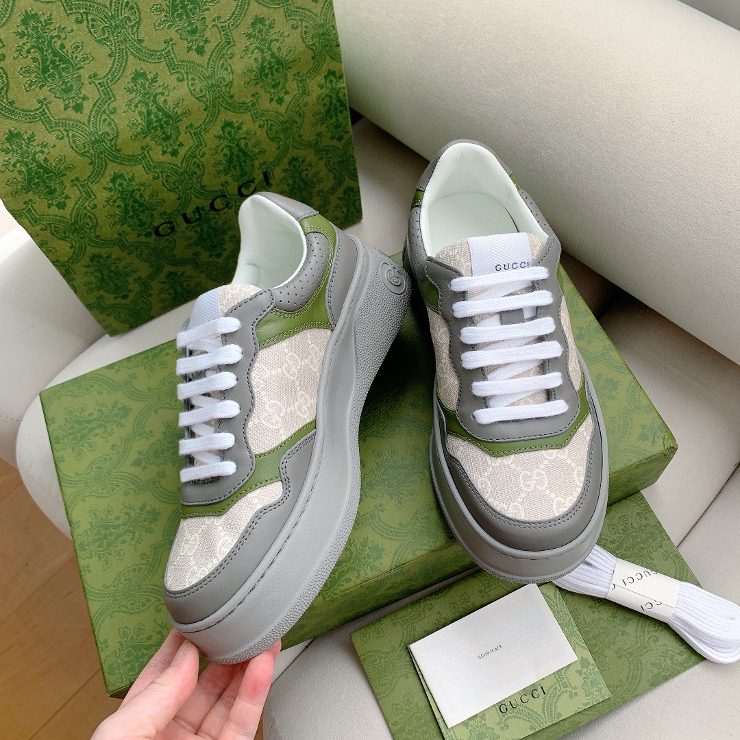 Gucci Women’s GG Sneaker Green And Gray Supreme For Women 700641 UPG90 1282