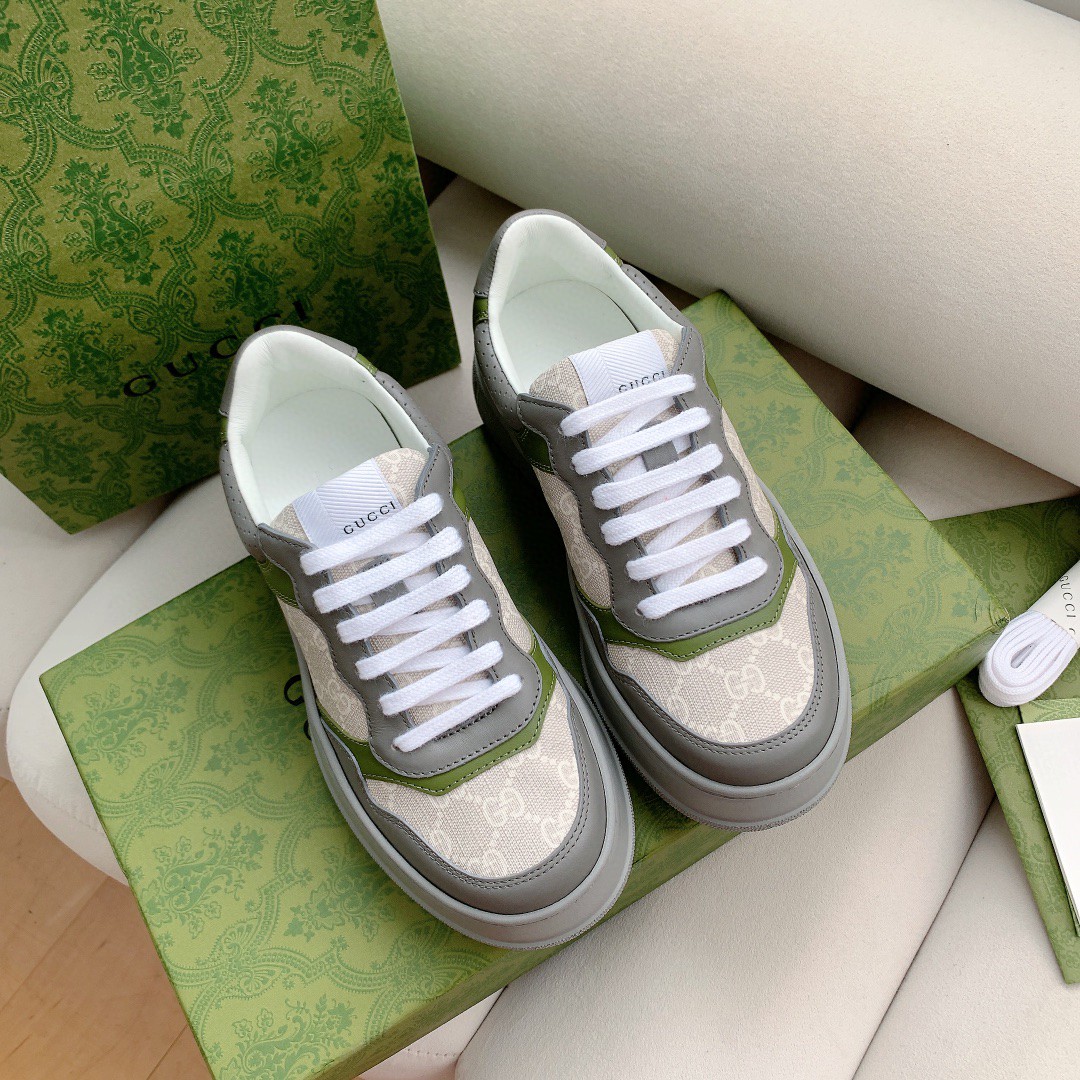 Gucci Women’s GG Sneaker Green And Gray Supreme For Women 700641 UPG90 1282
