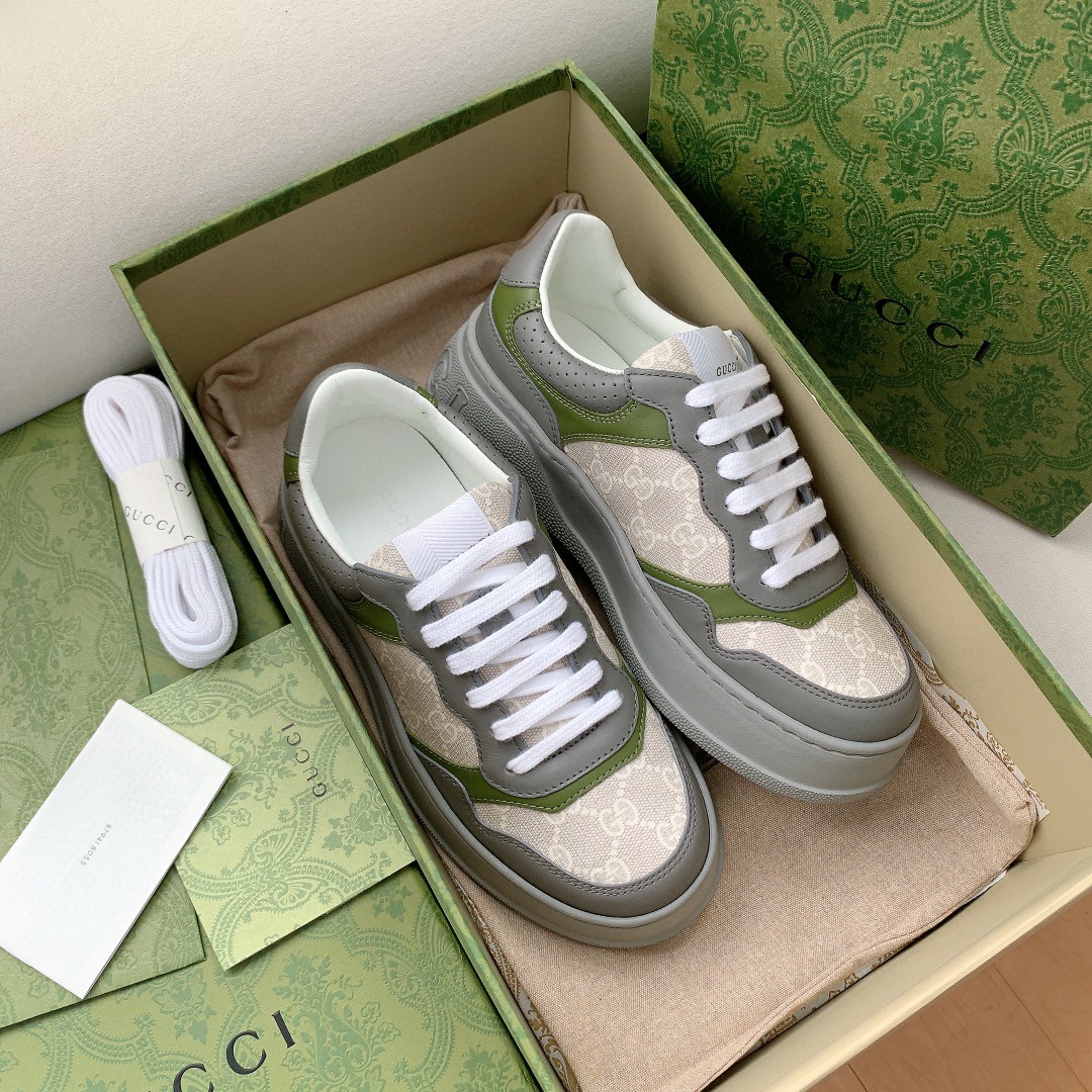 Gucci Women’s GG Sneaker Green And Gray Supreme For Women 700641 UPG90 1282