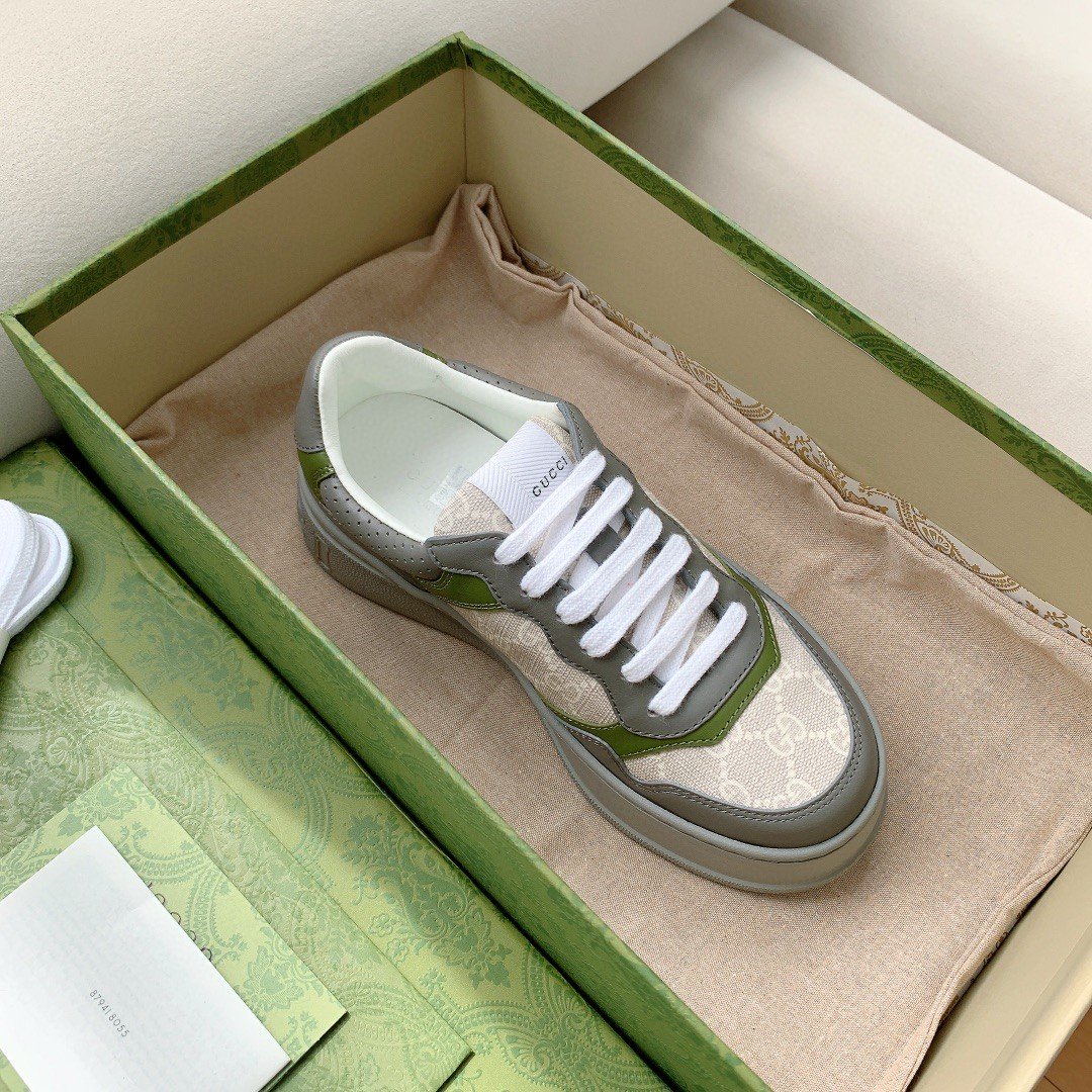 Gucci Women’s GG Sneaker Green And Gray Supreme For Women 700641 UPG90 1282