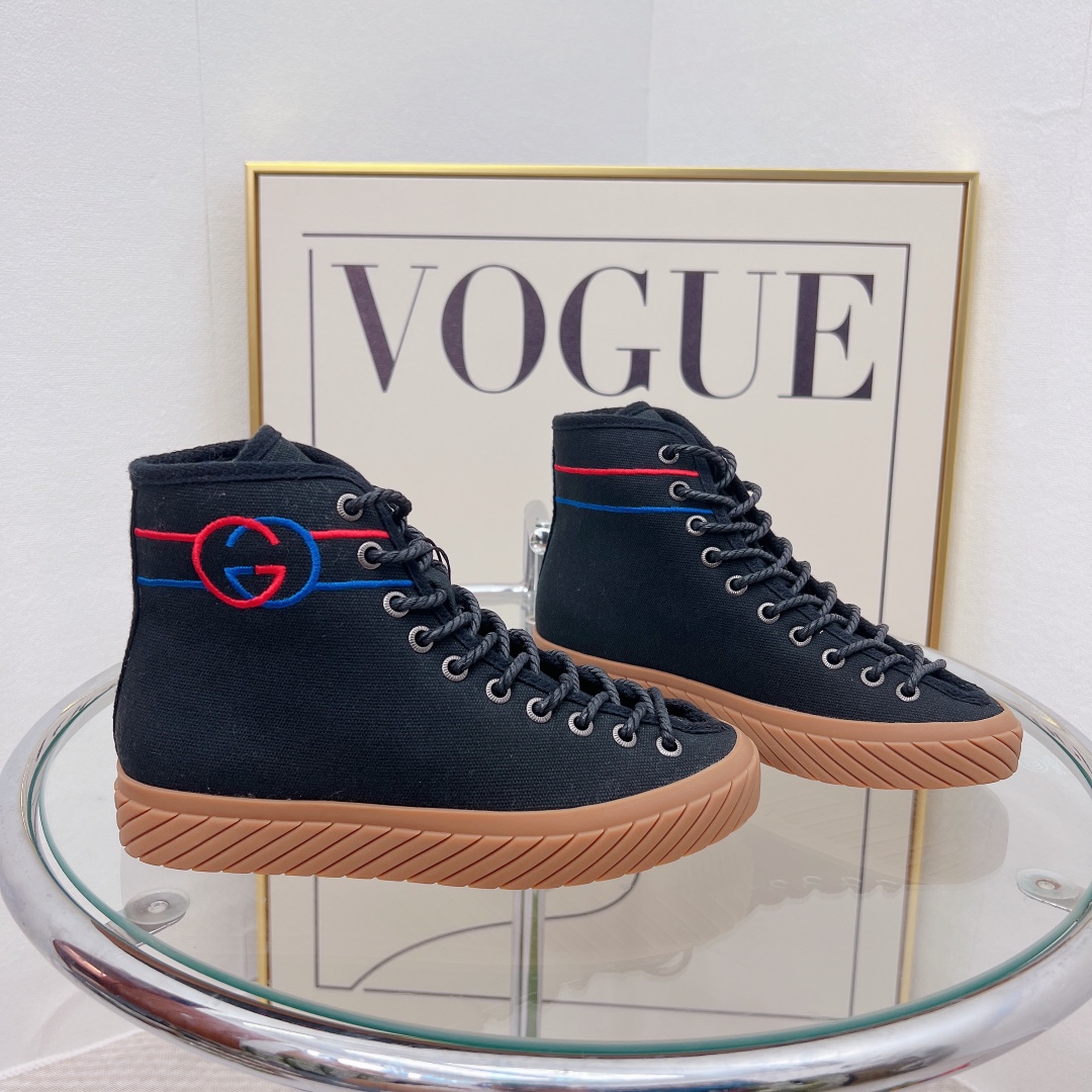 Gucci Women’s Interlocking G High-Top Sneaker Black For Women GG