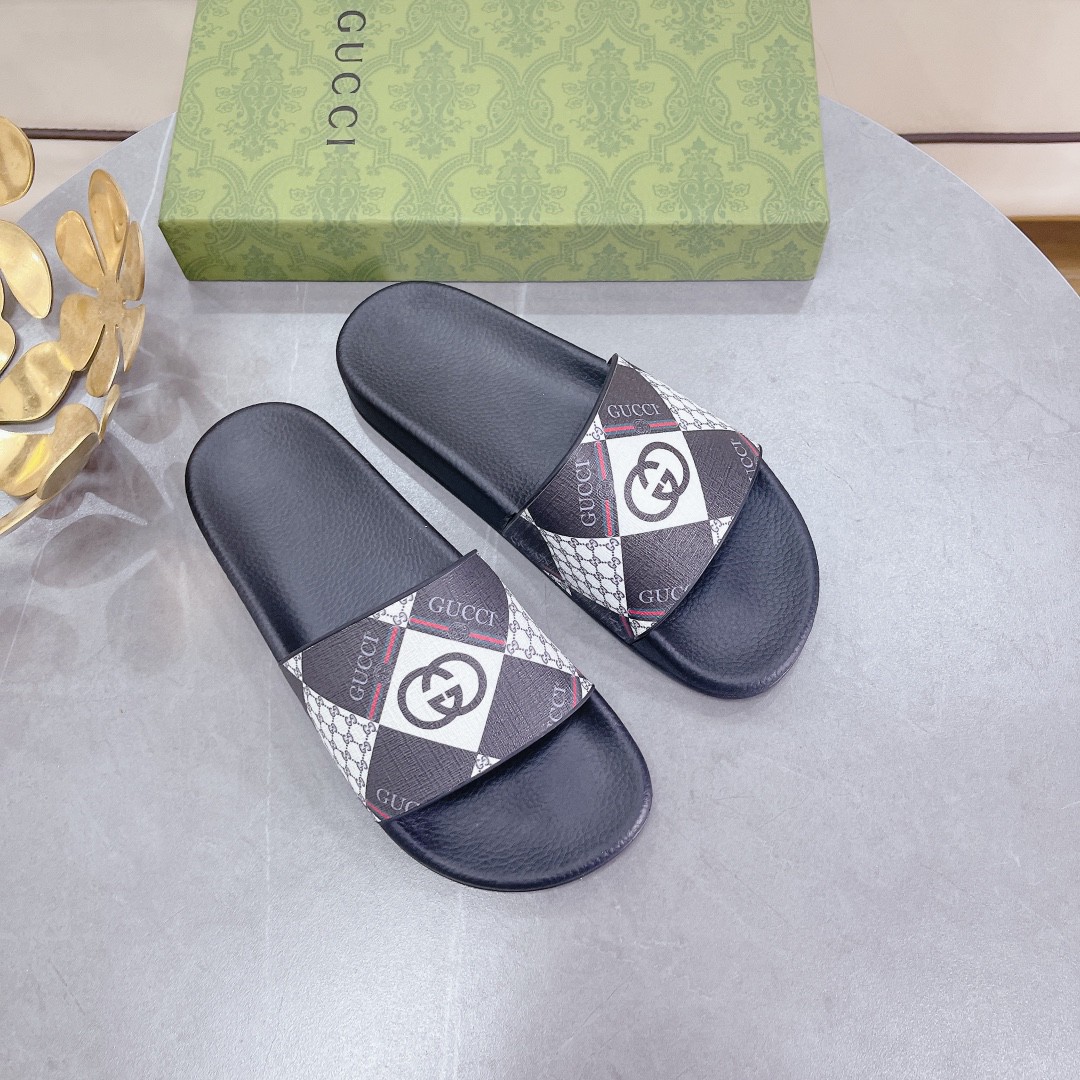 Gucci Women’s Logo GG Supreme Slides With Web Black For Women 408508