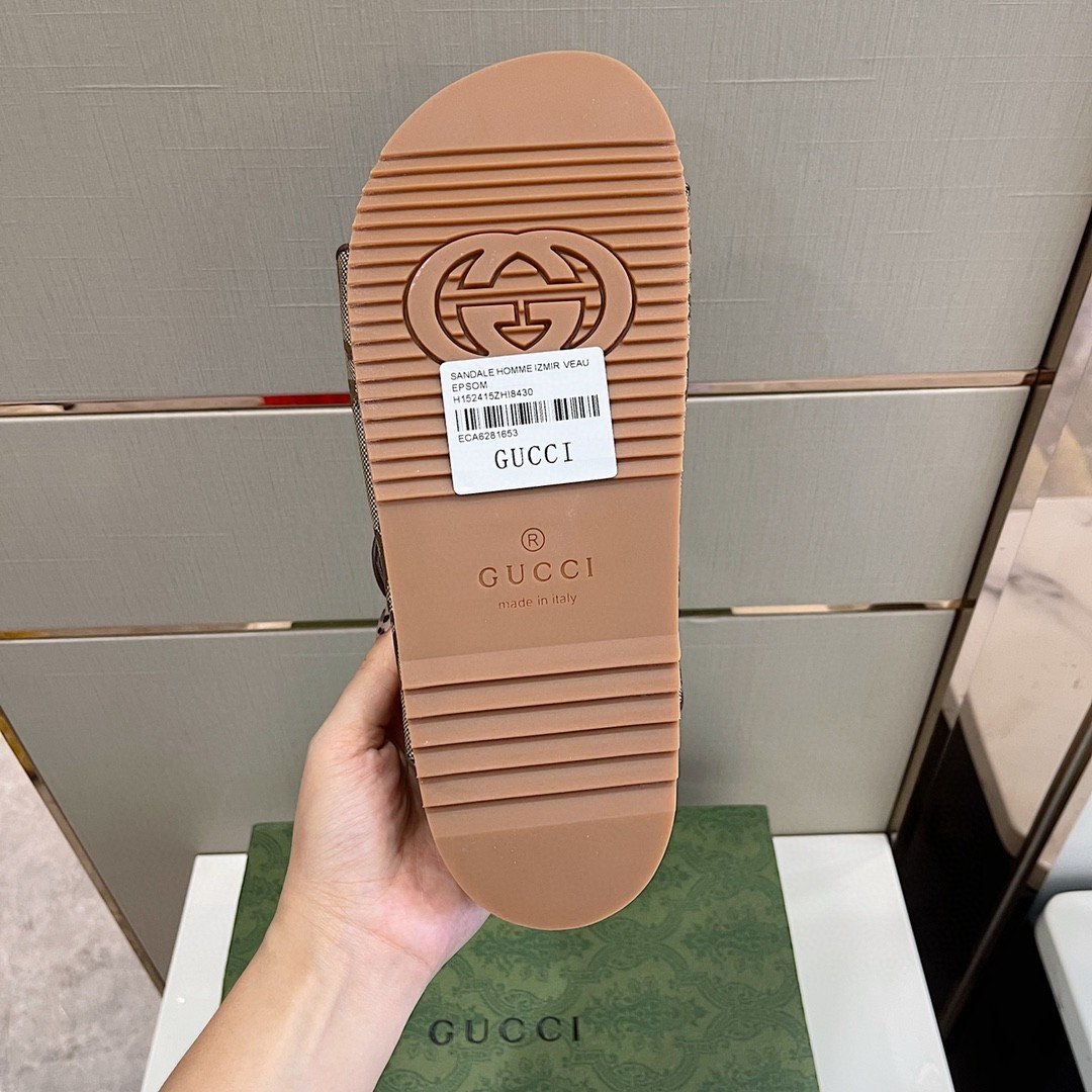 Gucci Women’s Maxi GG Slide Sandal With Straps Beige And Ebony For Women 658020 2HK60