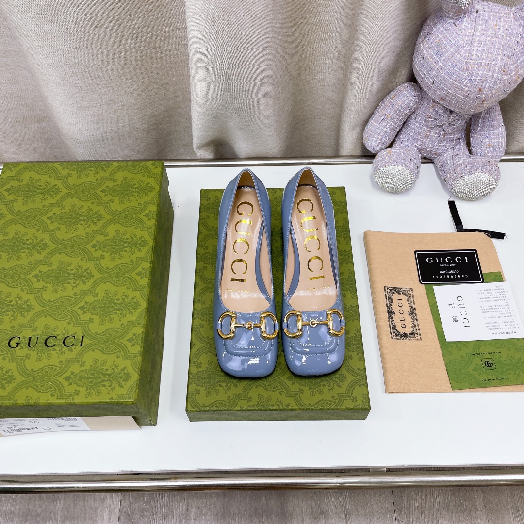 Gucci Women’s Mid-Heel Ballet Flat With Horsebit Jade Green For Women GG