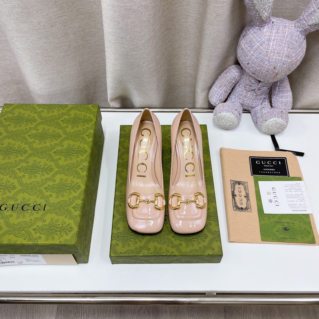 Gucci Women’s Mid-Heel Ballet Flat With Horsebit Pink For Women GG