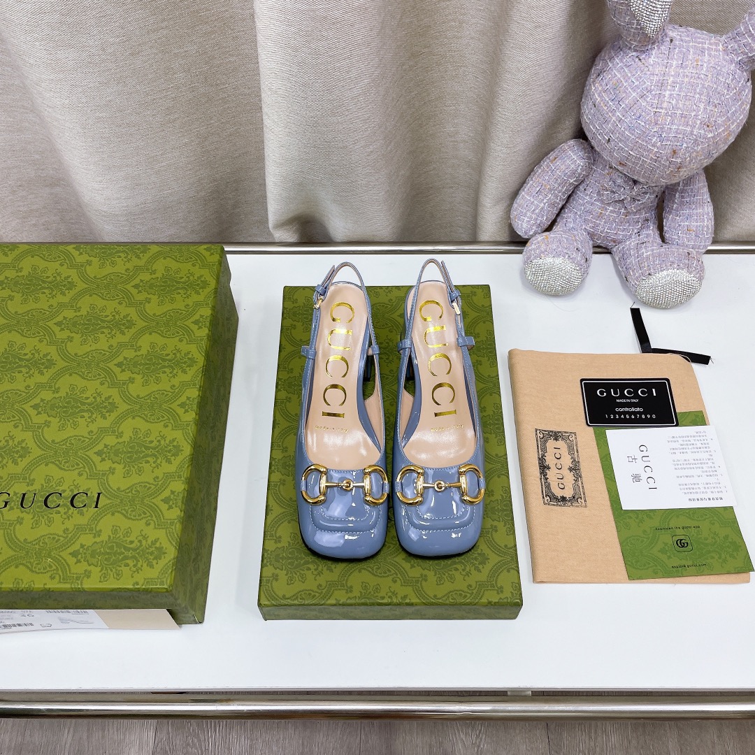 Gucci Women’s Mid-Heel Slingback With Horsebit Jade Green For Women GG