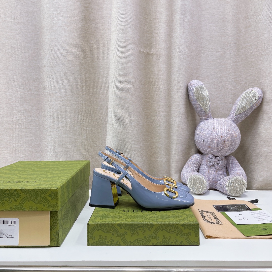 Gucci Women’s Mid-Heel Slingback With Horsebit Jade Green For Women GG