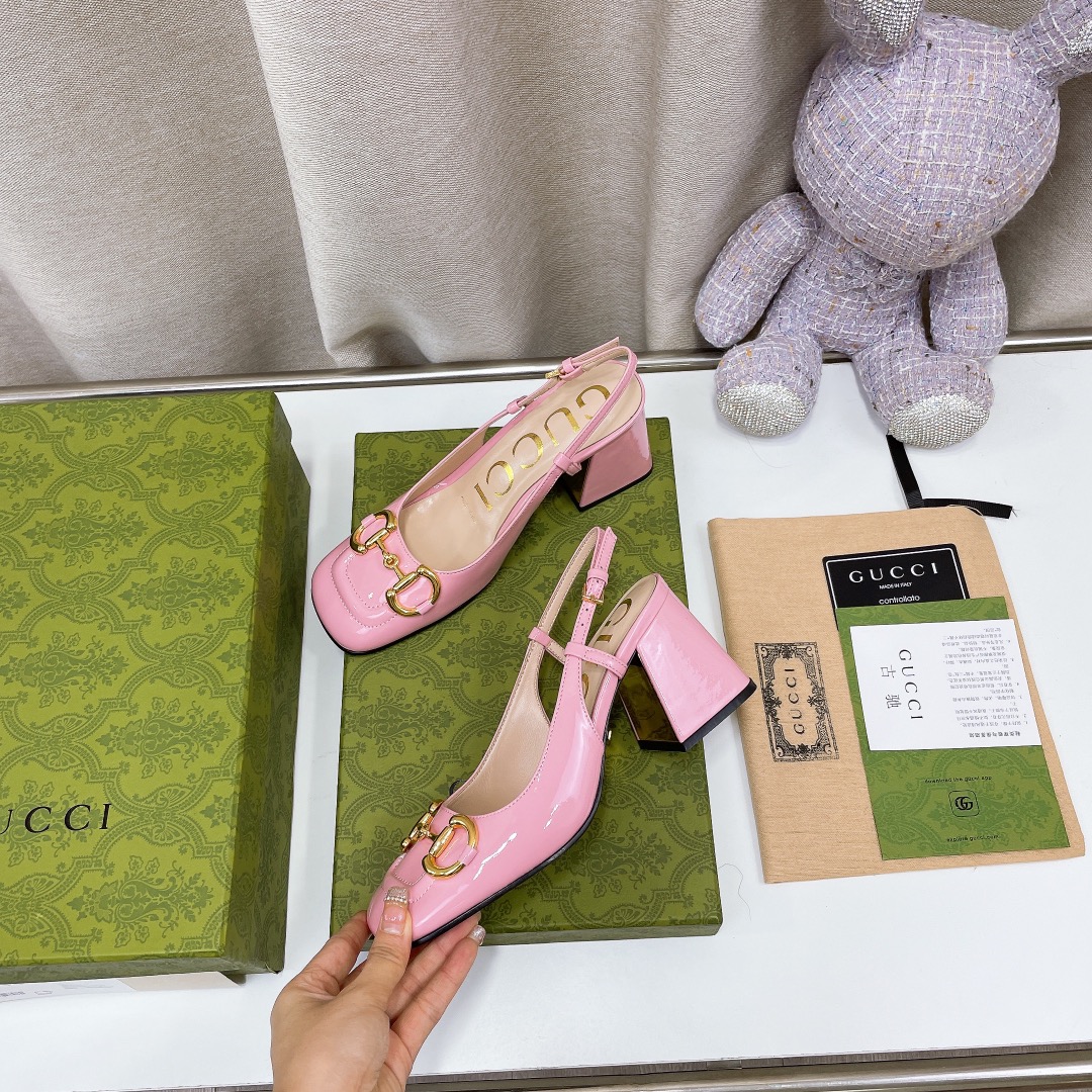 Gucci Women’s Mid-Heel Slingback With Horsebit Light Pink For Women GG 643892 C9D00 6705