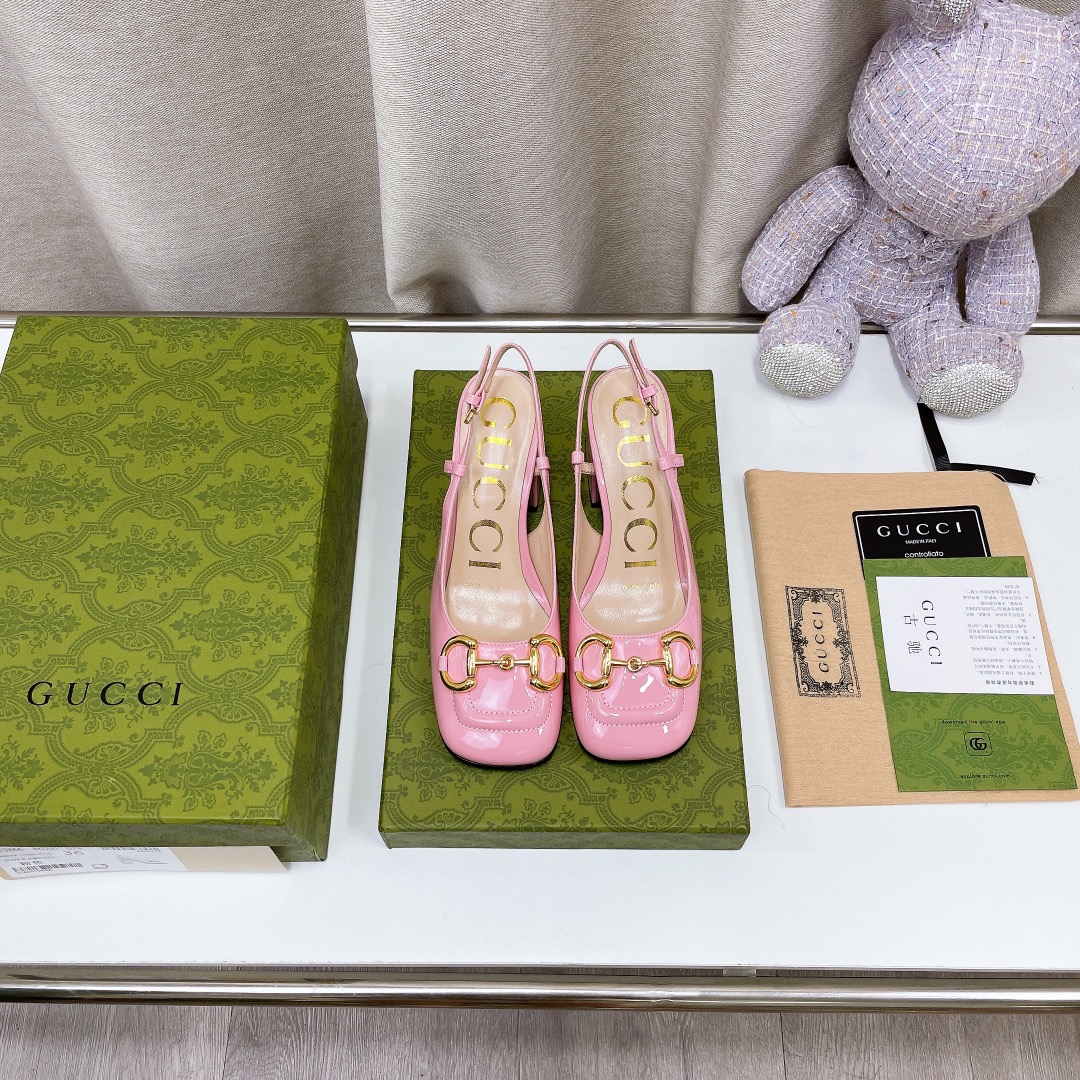 Gucci Women’s Mid-Heel Slingback With Horsebit Light Pink For Women GG 643892 C9D00 6705