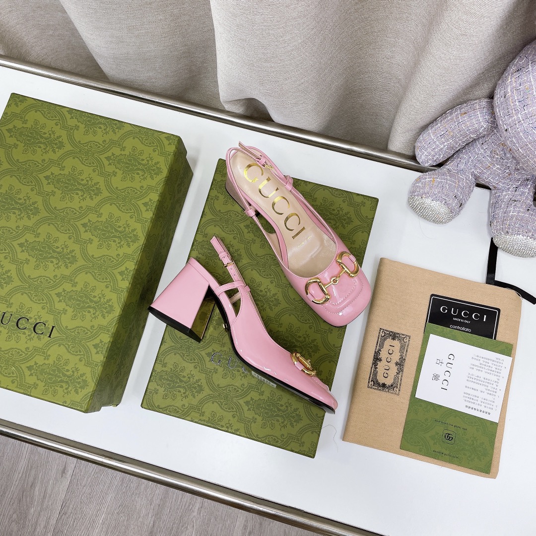 Gucci Women’s Mid-Heel Slingback With Horsebit Light Pink For Women GG 643892 C9D00 6705