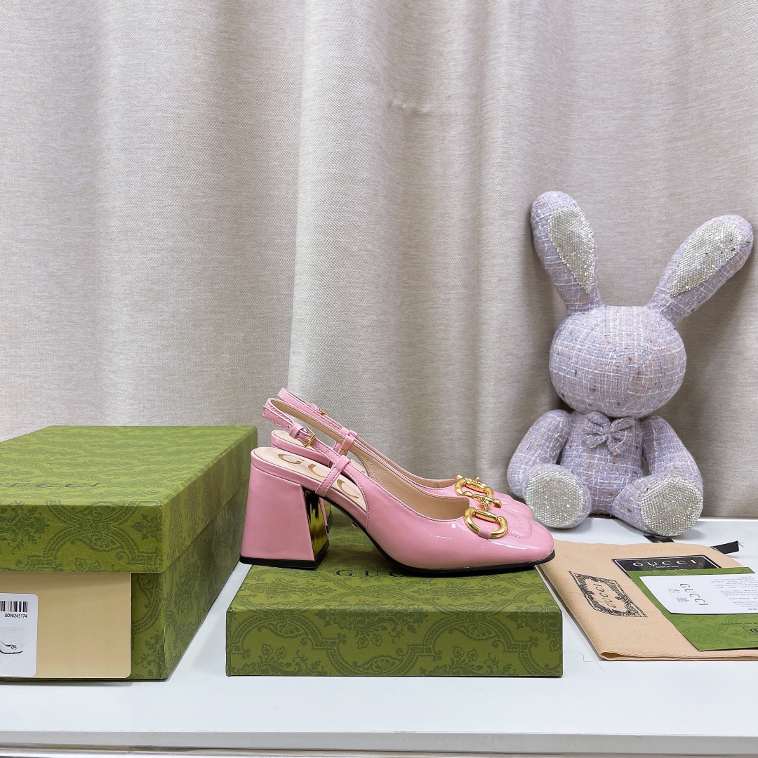 Gucci Women’s Mid-Heel Slingback With Horsebit Light Pink For Women GG 643892 C9D00 6705