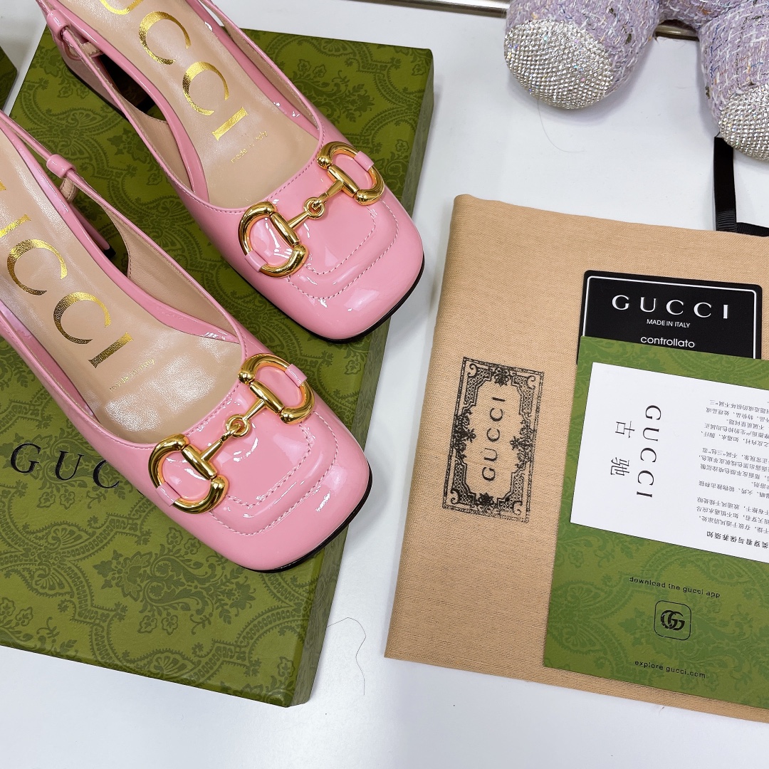 Gucci Women’s Mid-Heel Slingback With Horsebit Light Pink For Women GG 643892 C9D00 6705