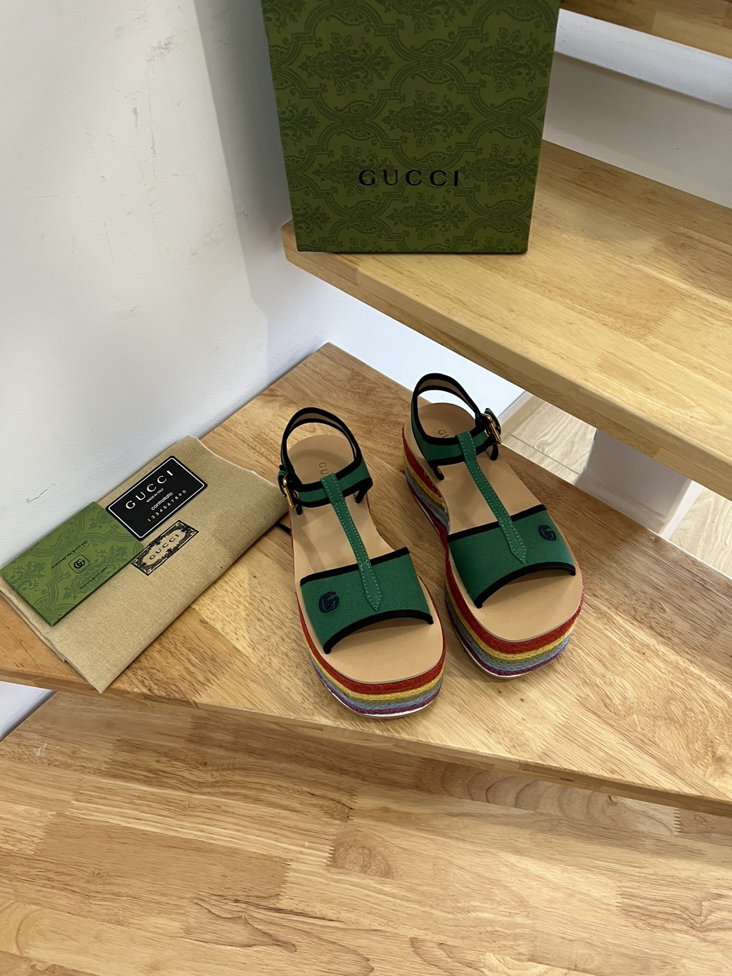 Gucci Women’s Platform Sandal Green For Women GG