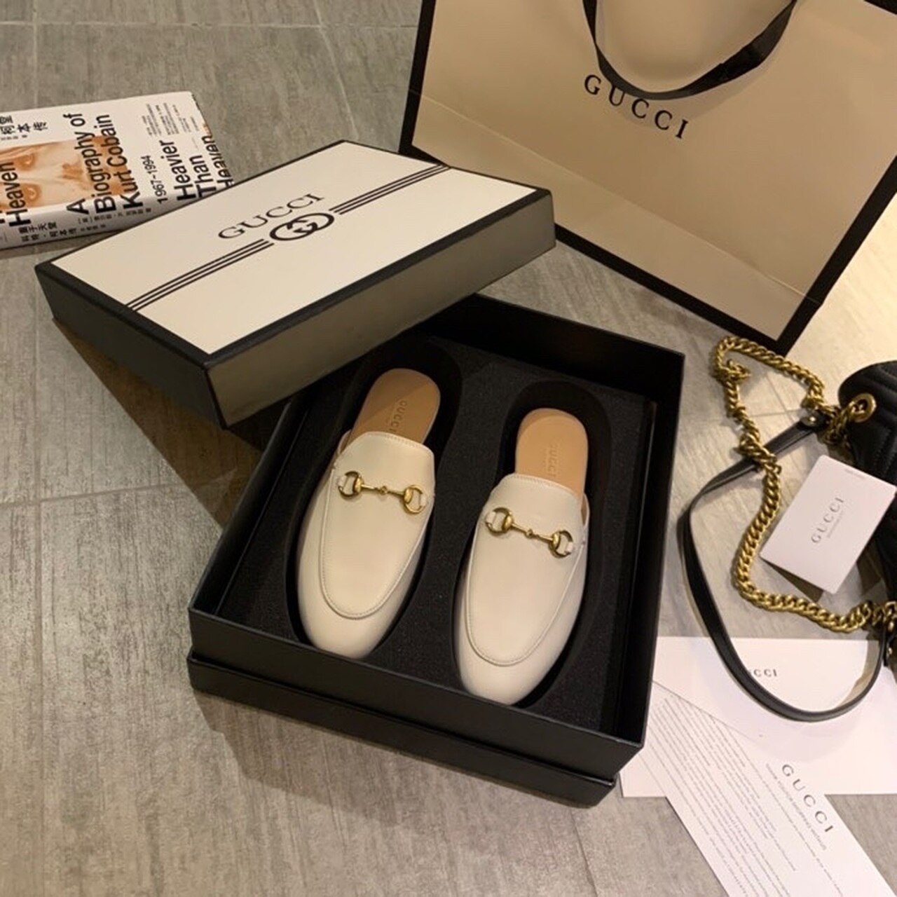 Gucci Women’s Princetown Slipper White For Women GG 423513 C9D00 9022