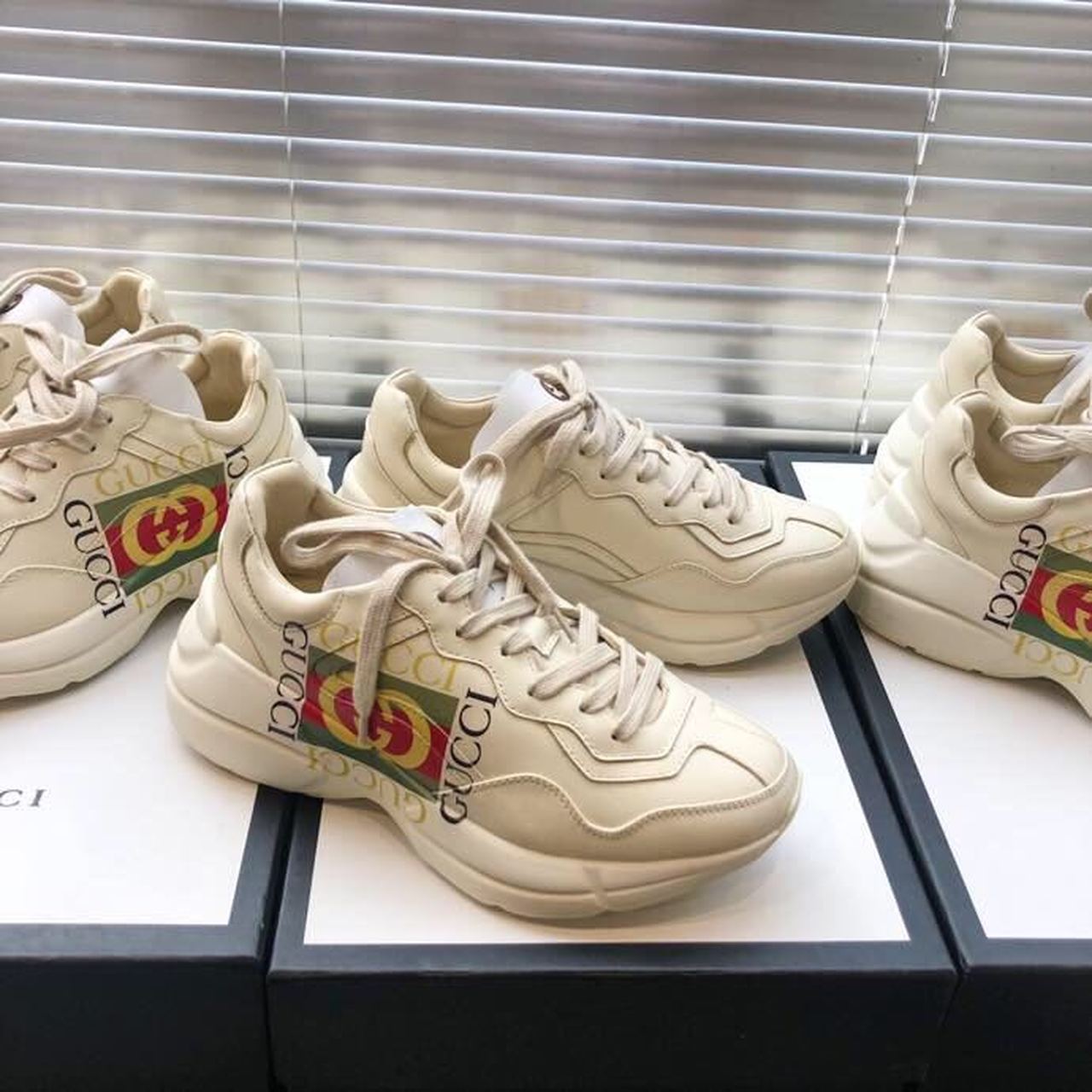 Gucci Women’s Rhyton Sneaker With Gucci Logo White For Women GG 