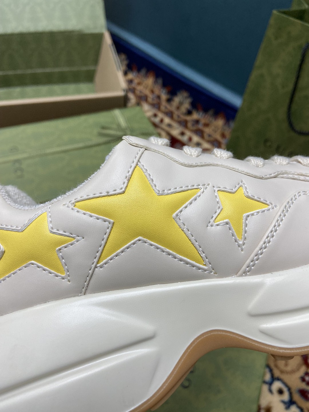 Gucci Women’s Rhyton Sneaker With Stars White For Women 660938 2SH10 9560