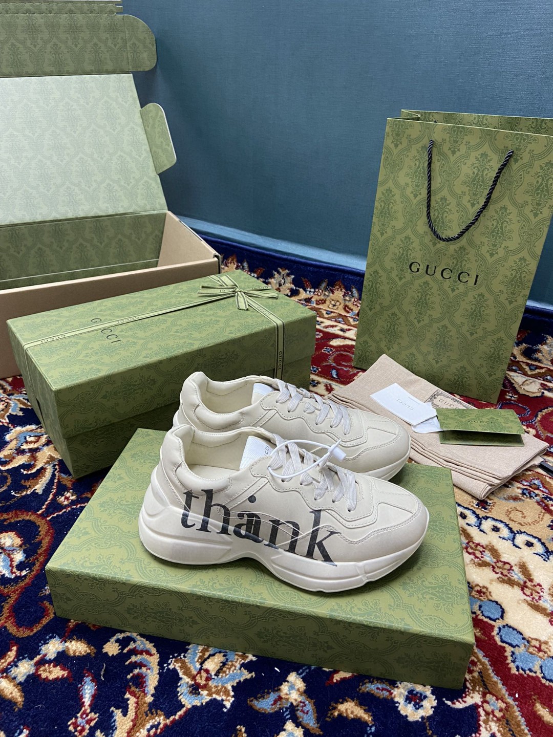 Gucci Women’s Rhyton Sneaker With Thank White For Women 660938