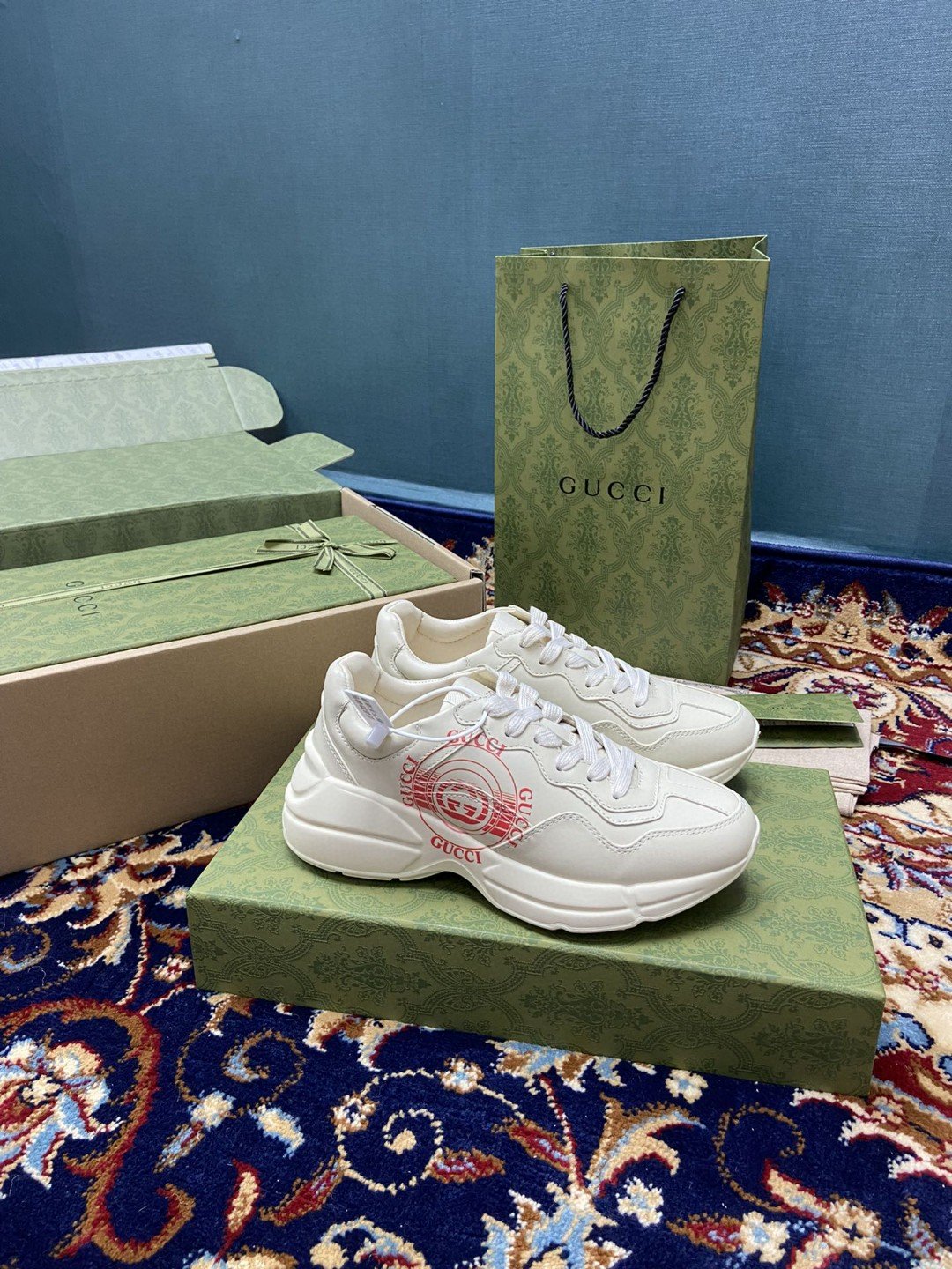 Gucci Women’s Rhyton Sneakers With Gucci White Ivory For Women 646509