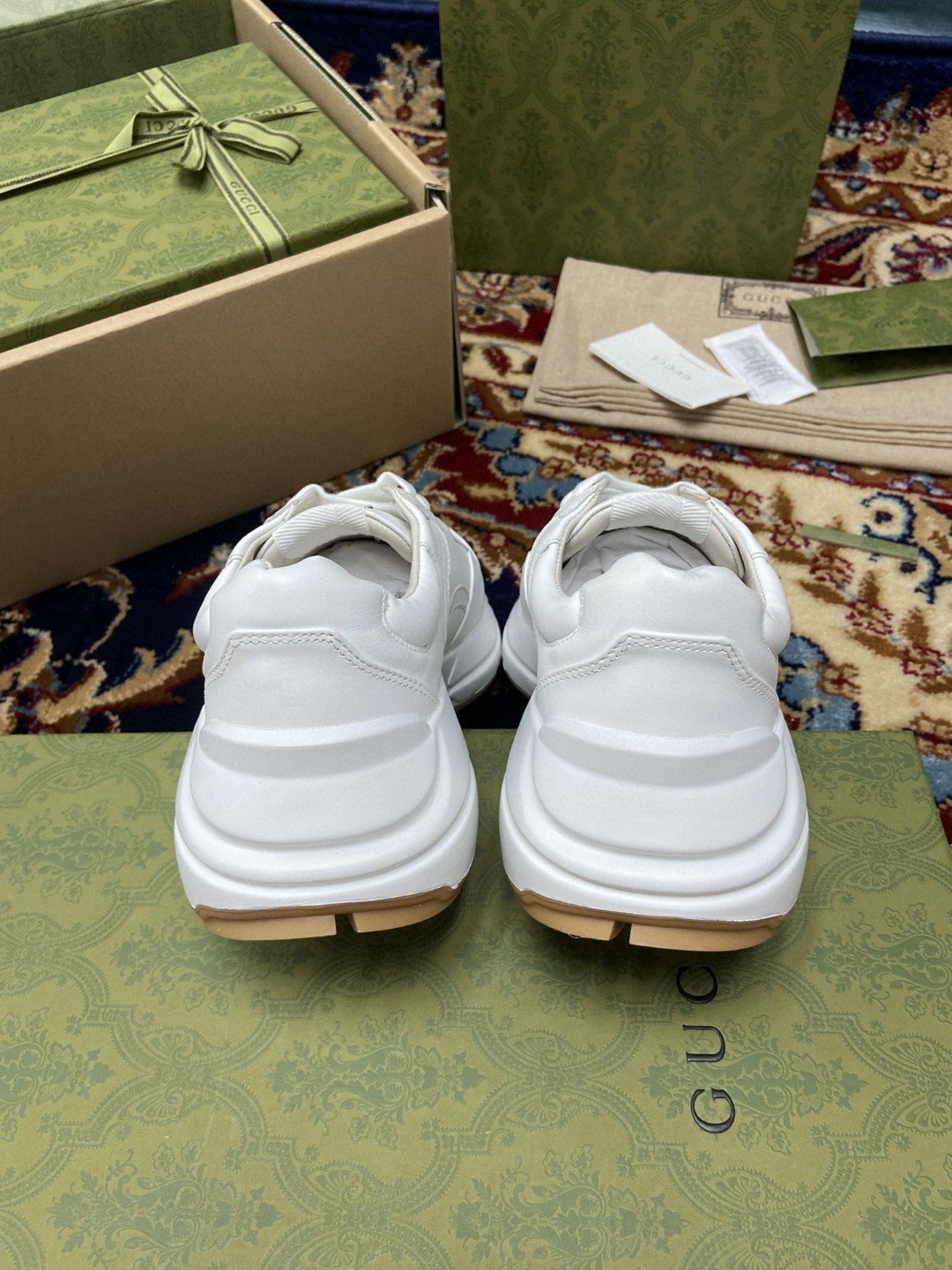 Gucci Women’s Rhyton Sneakers With Worldwide White Ivory For Women 599146 DRW00 9014