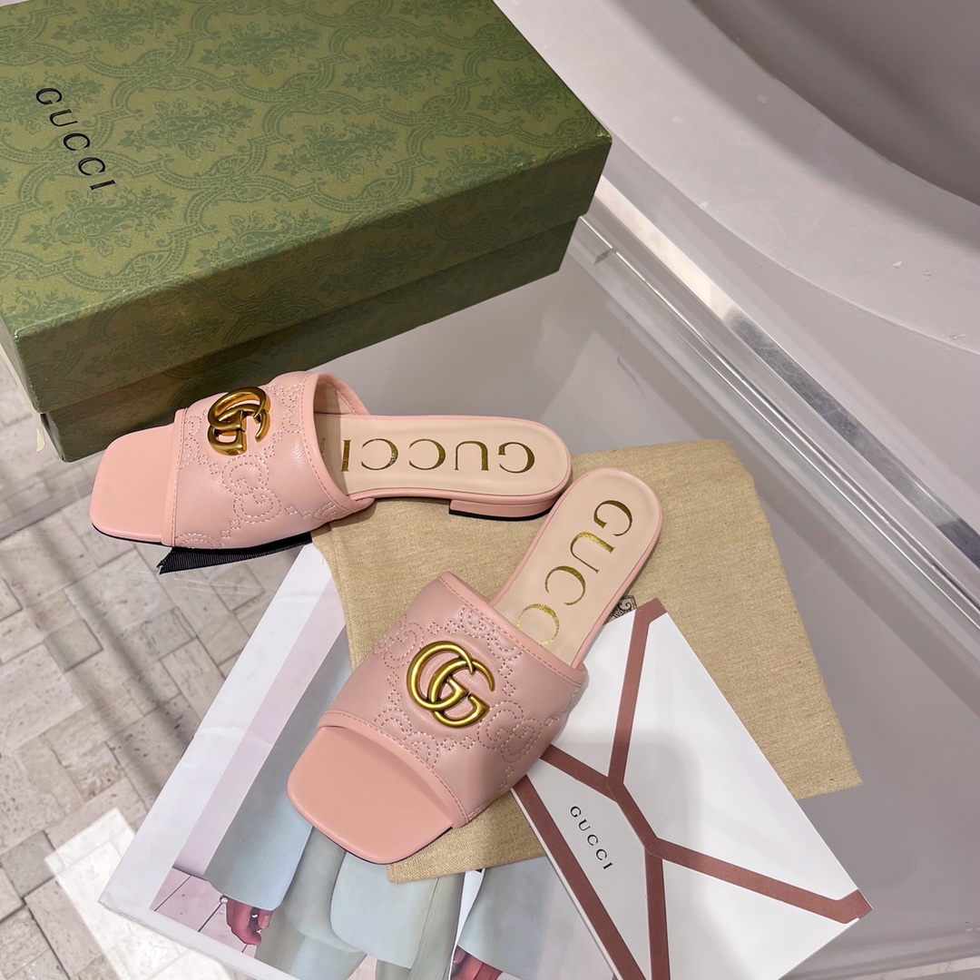 Gucci Women’s Slide Sandal With Double G Beige For Women GG