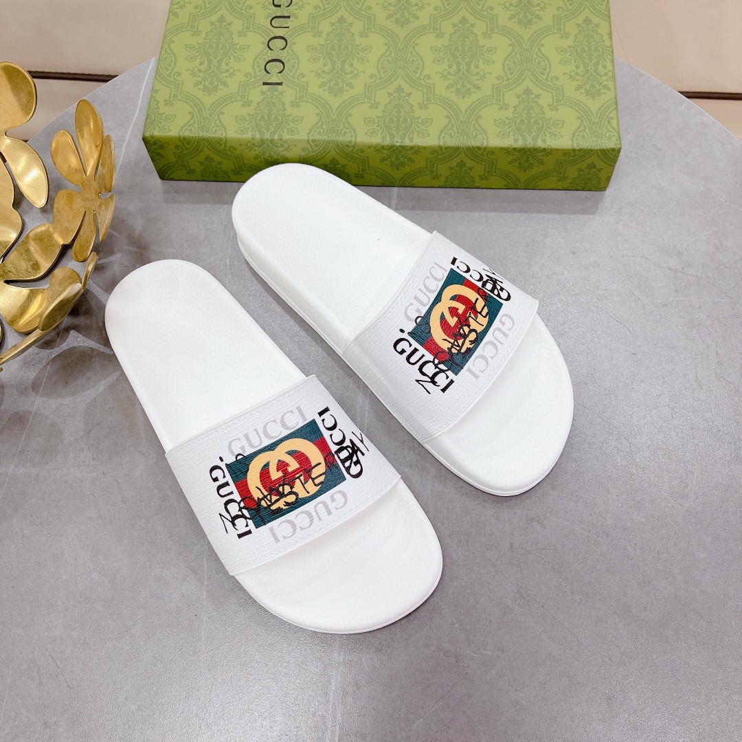 Gucci Women’s Slide Sandal With GG Web White For Women 407345