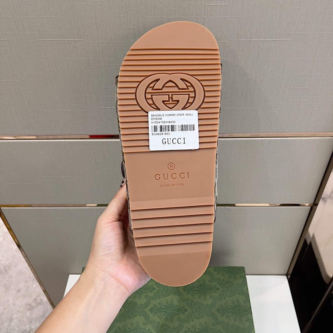 Gucci Women’s Slide Sandal With Straps Beige And Ebony For Women 658020 2HK60 9791