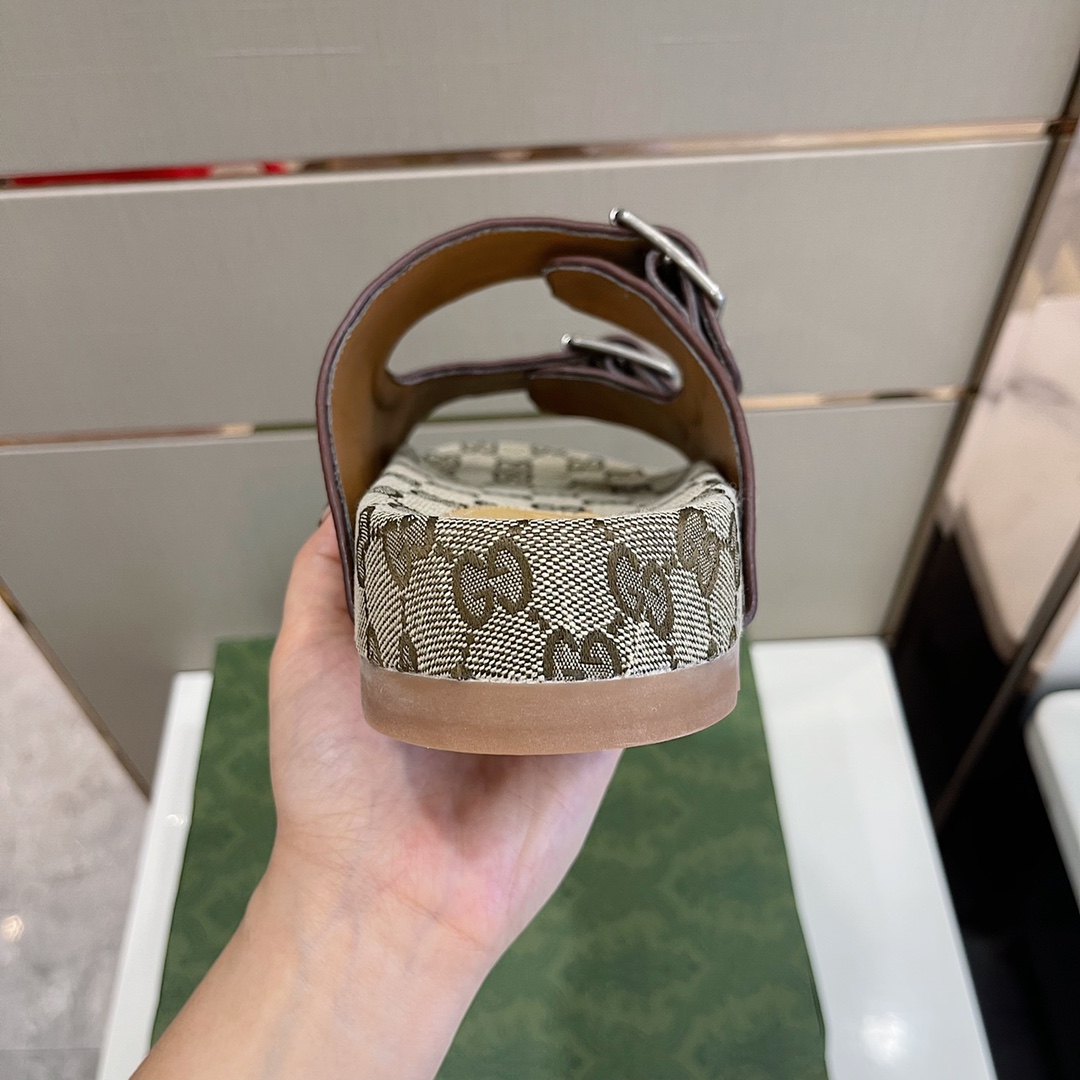 Gucci Women’s Slide Sandal With Straps Beige For Women GG